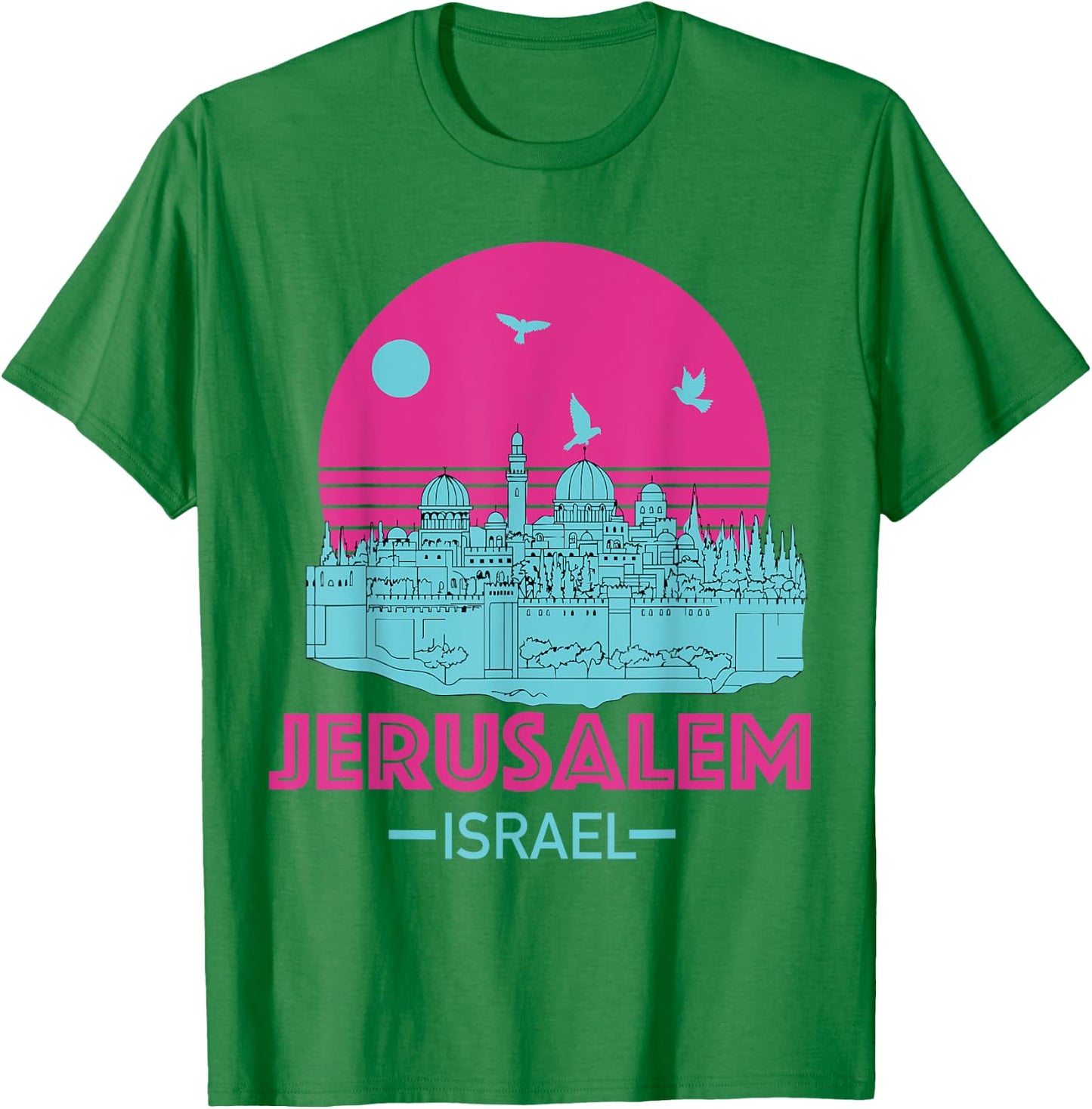 Souvenir de Jérusalem Israël Skyline Juive Israélienne Femmes Hommes T-Shirt - T-Shirt | Irish Green