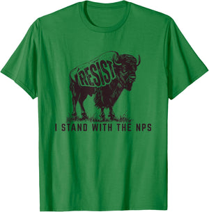 Resist, I Stand With The NPS National Park Support T-Shirt - T-Shirt | Irish Green