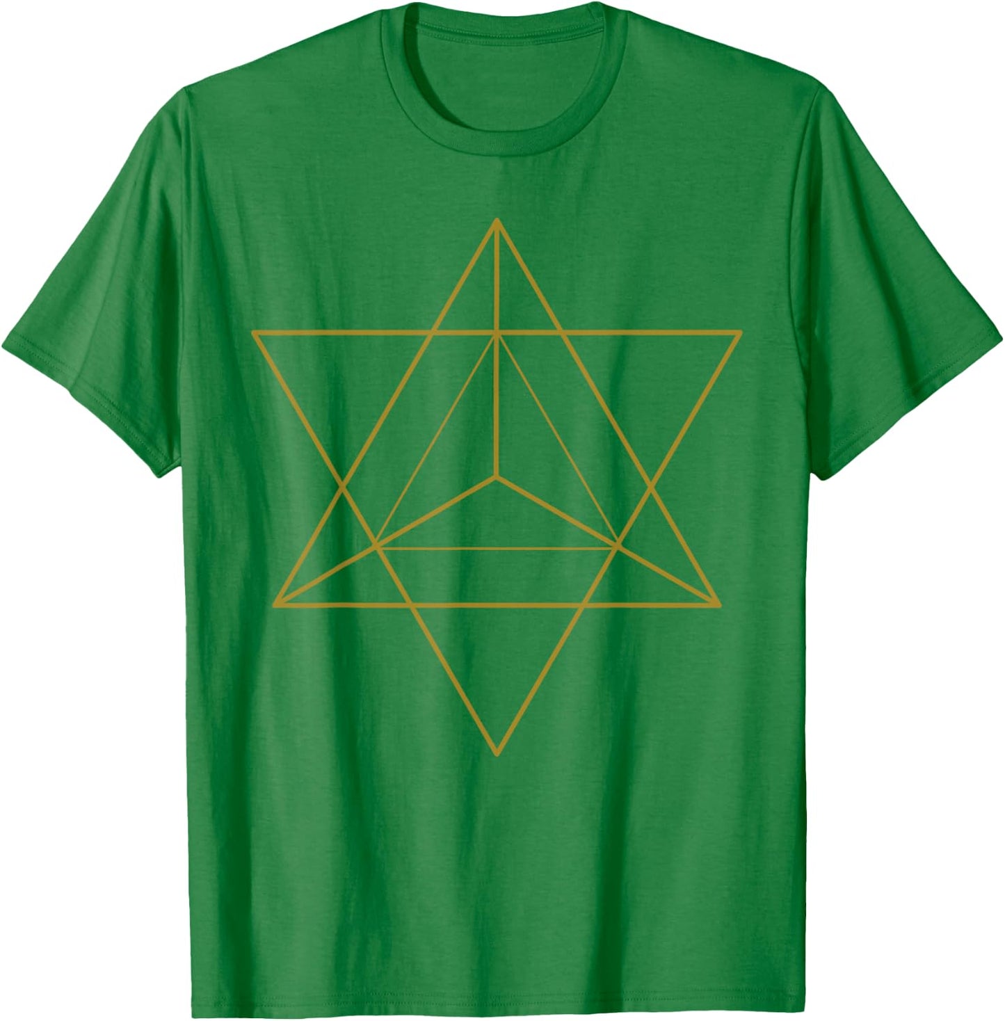 Sacred Geometry Star Tetrahedron Merkaba T-Shirt - T-Shirt | Irish Green
