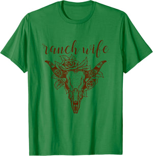Ranch Wife Country Mama Tried Rodeo Music Outlaw Hippie Barn T-Shirt - T-Shirt | Irish Green