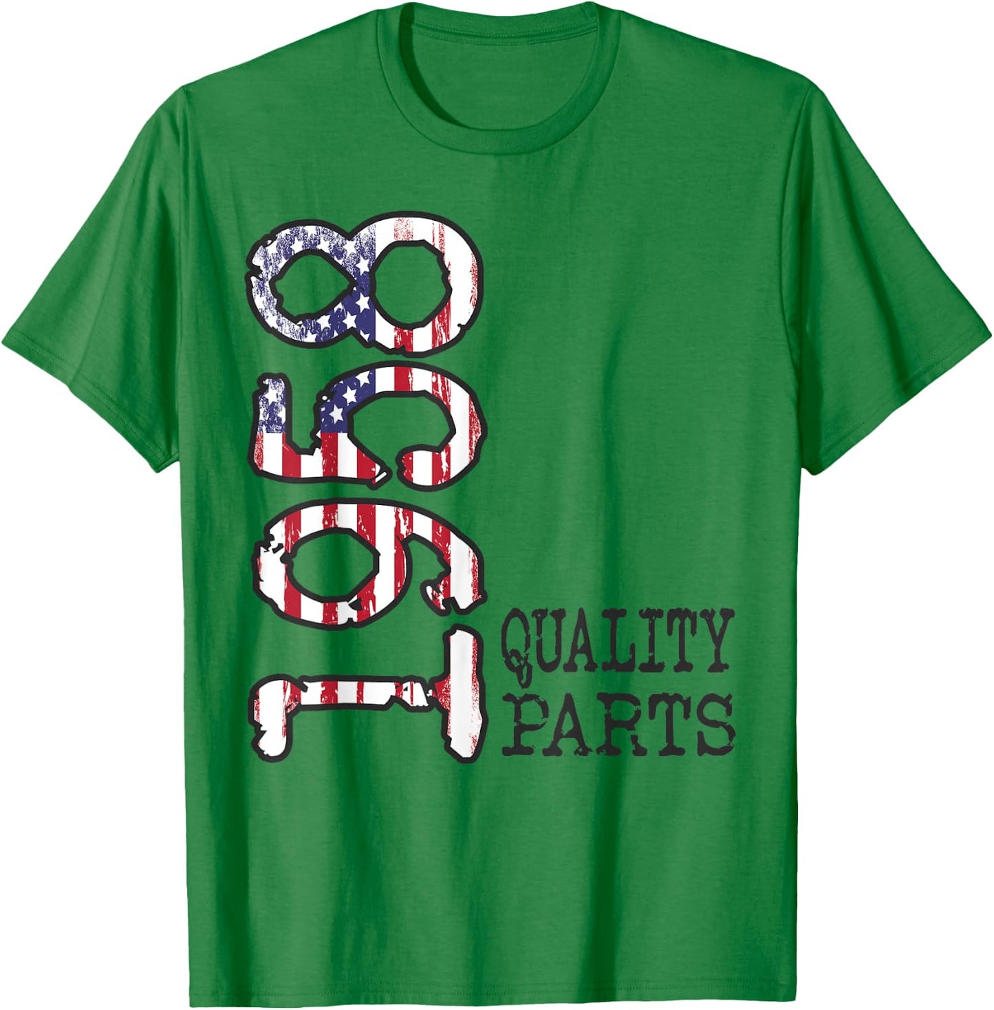 1958 Quality Parts, Bold Vintage Flag 1958 Birthday Gift T-Shirt - T-Shirt | Irish Green