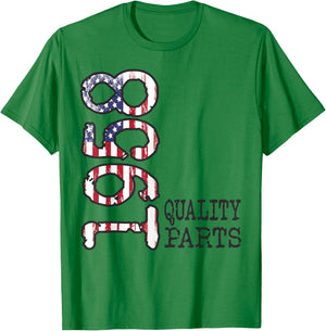 1958 Quality Parts, Bold Vintage Flag 1958 Birthday Gift T-Shirt - T-Shirt | Irish Green