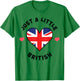 British Flag Heart Just A Little British UK T-Shirt - T-Shirt | Irish Green