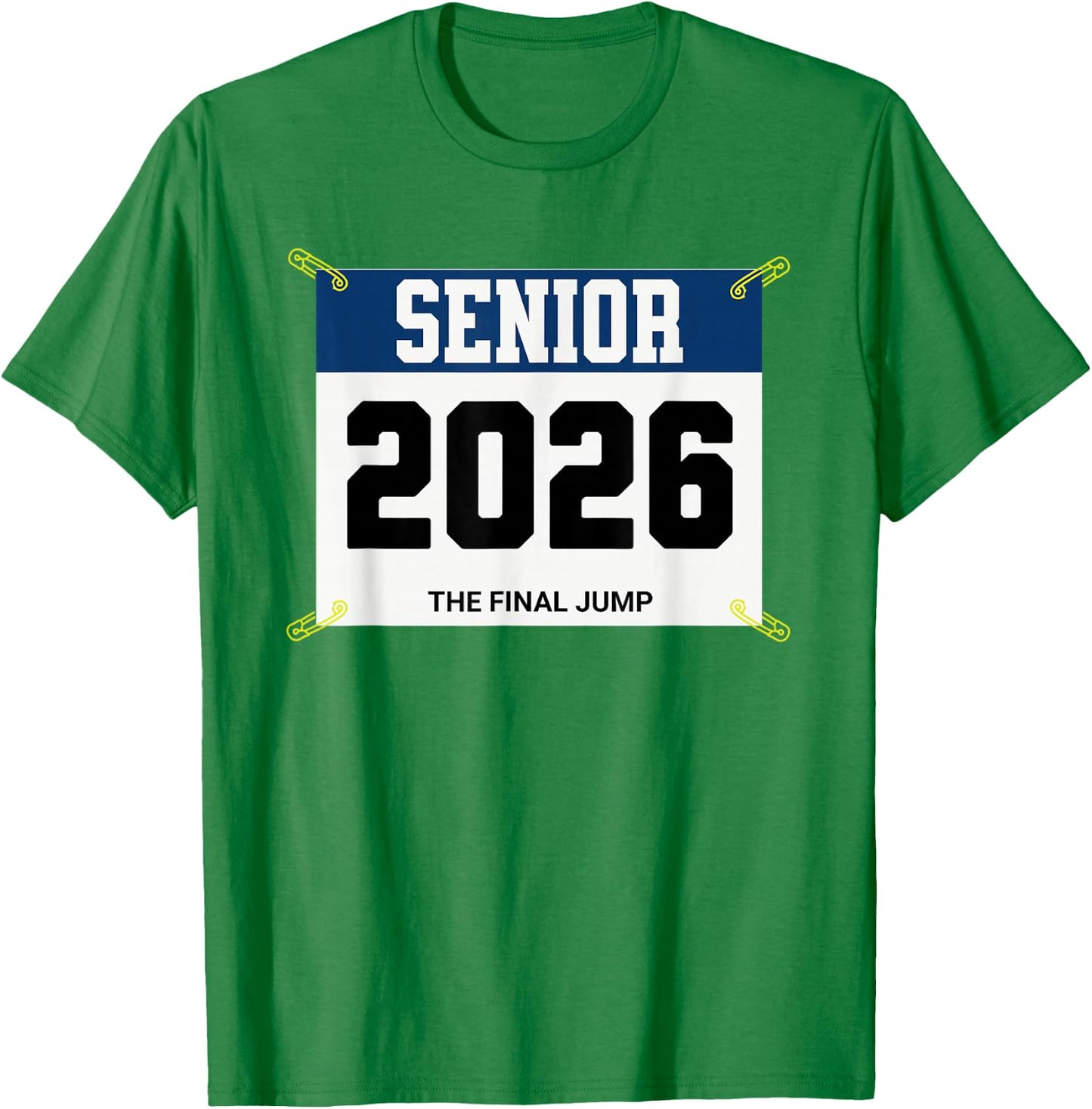 Track and Field Senior 2026 Race Bib The Final Jump T-Shirt - T-Shirt | Irish Green