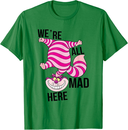 Alice In Wonderland All Mad Here T-Shirt - T-Shirt | Irish Green