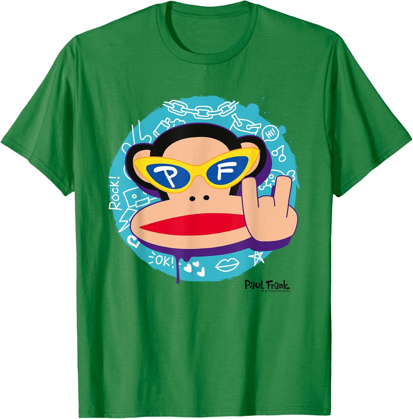 Paul Frank Cool Julius The Monkey Devil Horns T-Shirt - T-Shirt | Irish Green