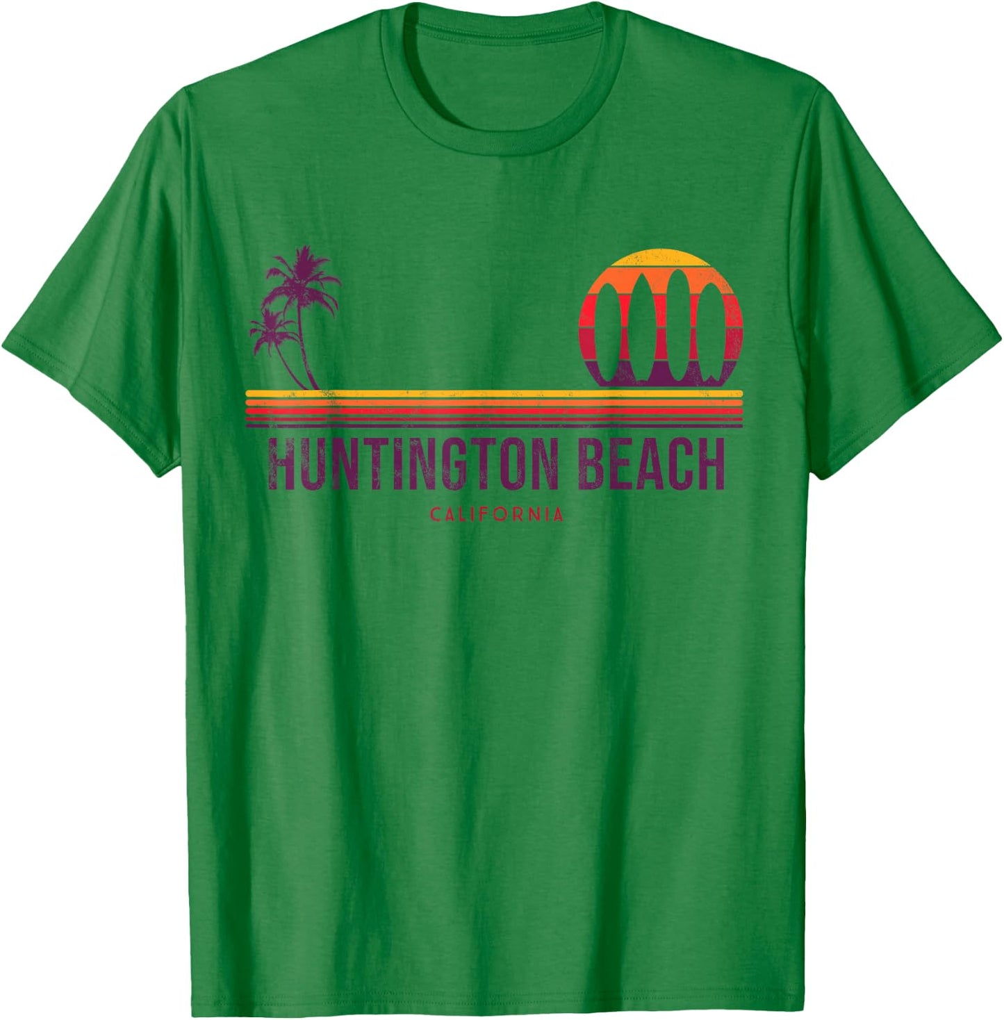 California Huntington Beach Vintage Surf Women Girls Kids T-Shirt - T-Shirt | Irish Green