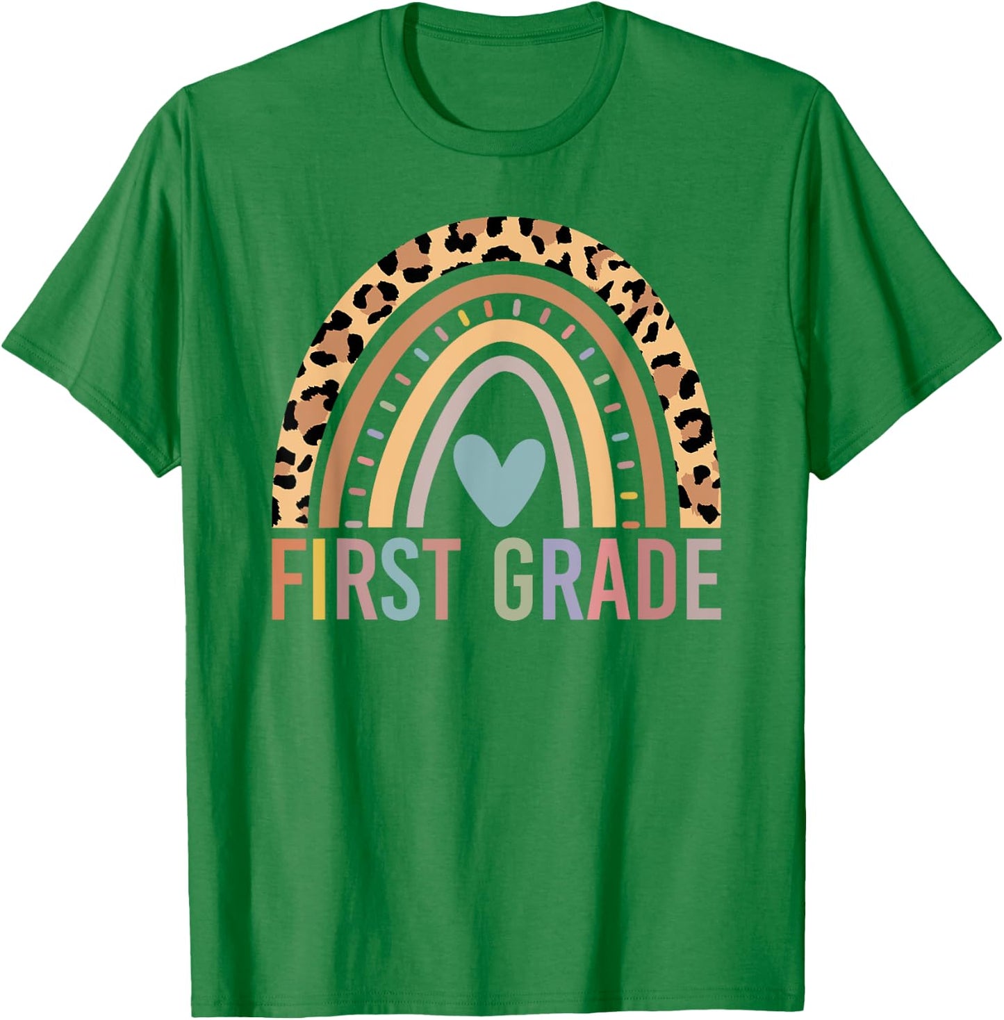 First Grade Rainbow Girls Boys Teacher Team 1st Grade Squad T-Shirt - T-Shirt | Irish Green