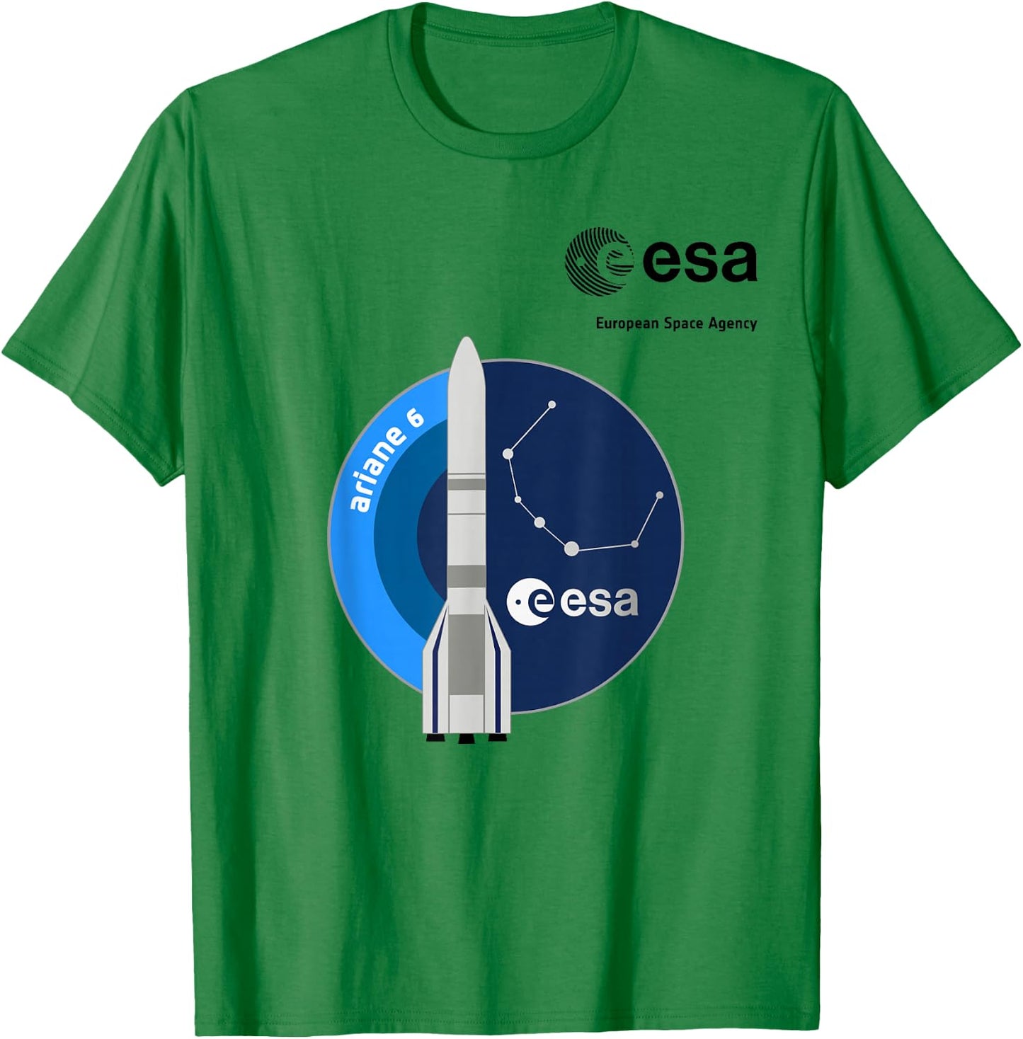 ESA European Space Agency Mission Ariane 6 Rocket Patch , grey, S T-Shirt - T-Shirt | Irish Green