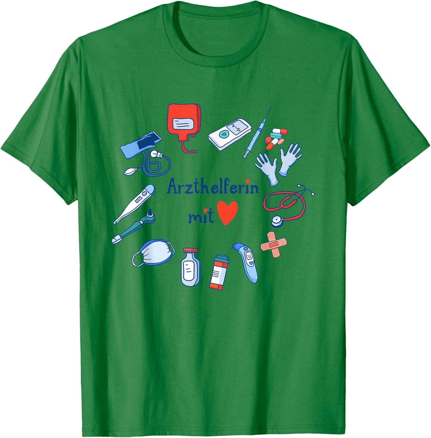 Arzthelferin mit Herz Dankeschön Arztpraxis Danke Praxisteam T-Shirt - T-Shirt | Irish Green