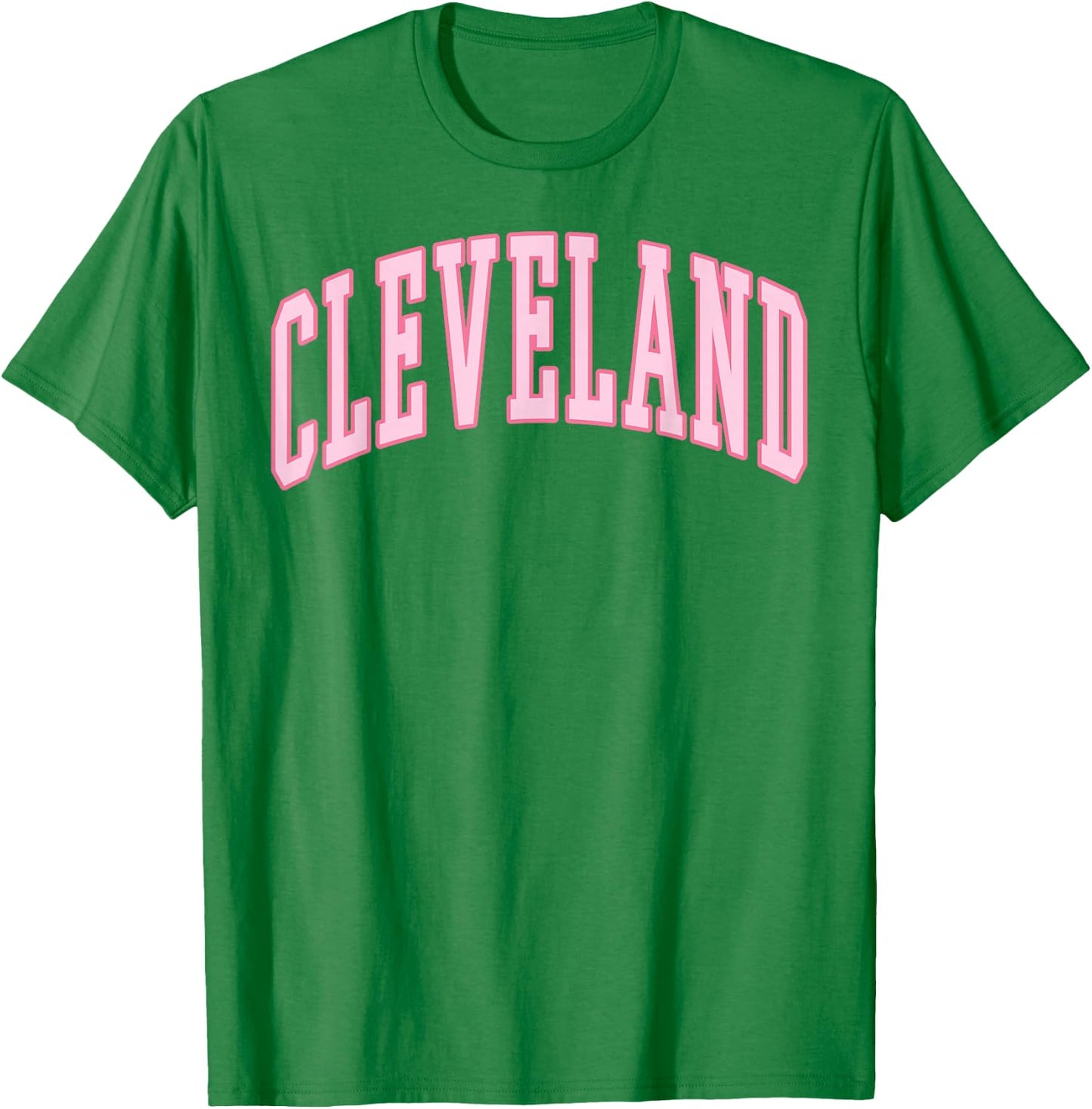 Cleveland Vintage Preppy Varsity Pink Sports T-Shirt - T-Shirt | Irish Green
