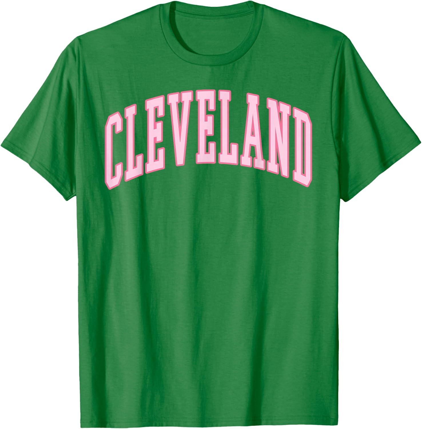Cleveland Vintage Preppy Varsity Pink Sports T-Shirt - T-Shirt | Irish Green