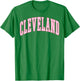 Cleveland Vintage Preppy Varsity Pink Sports T-Shirt - T-Shirt | Irish Green