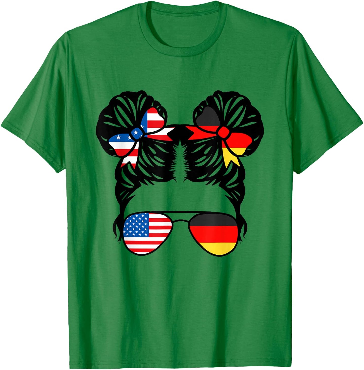 Half American Half German Girl USA Germany Flag Patriot Small T-Shirt - T-Shirt | Irish Green