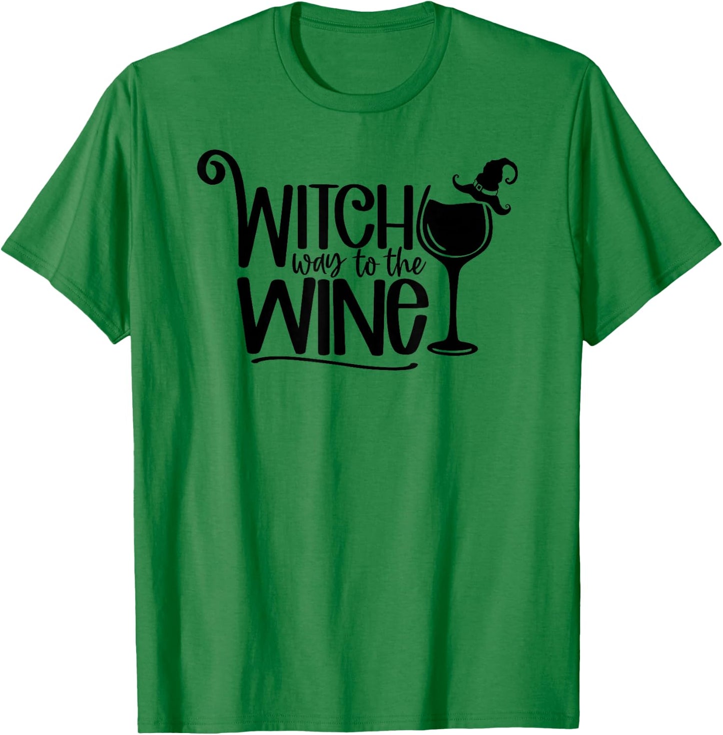 Witch Way To The Wine Halloween T-Shirt - T-Shirt | Irish Green