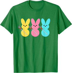 Cute Lacrosse Player Bunny Kids Boys Easter Lacrosse T-Shirt - T-Shirt | Irish Green