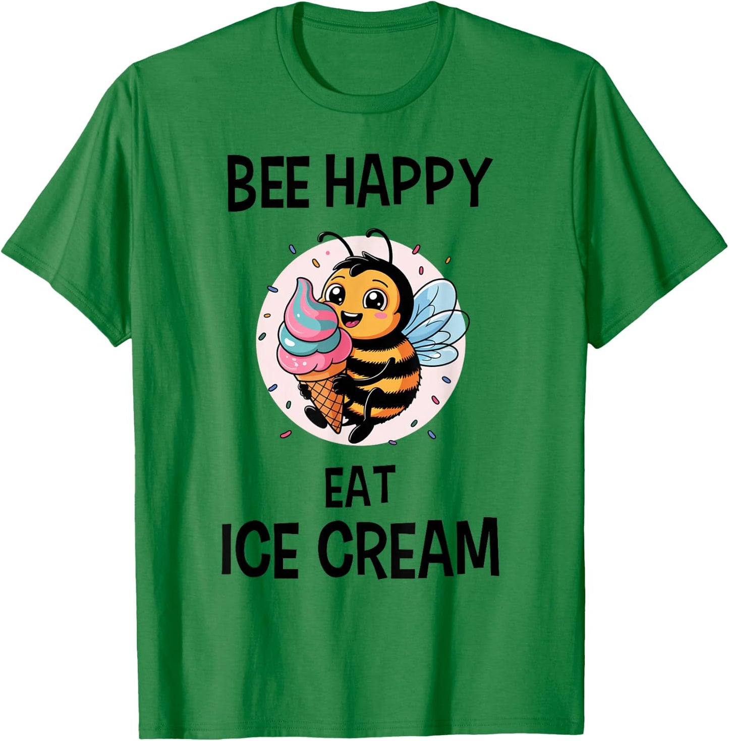 Bee Ice Cream Shirt Bee Pun Bee Lover Ice Cream Lover T-Shirt - T-Shirt | Irish Green