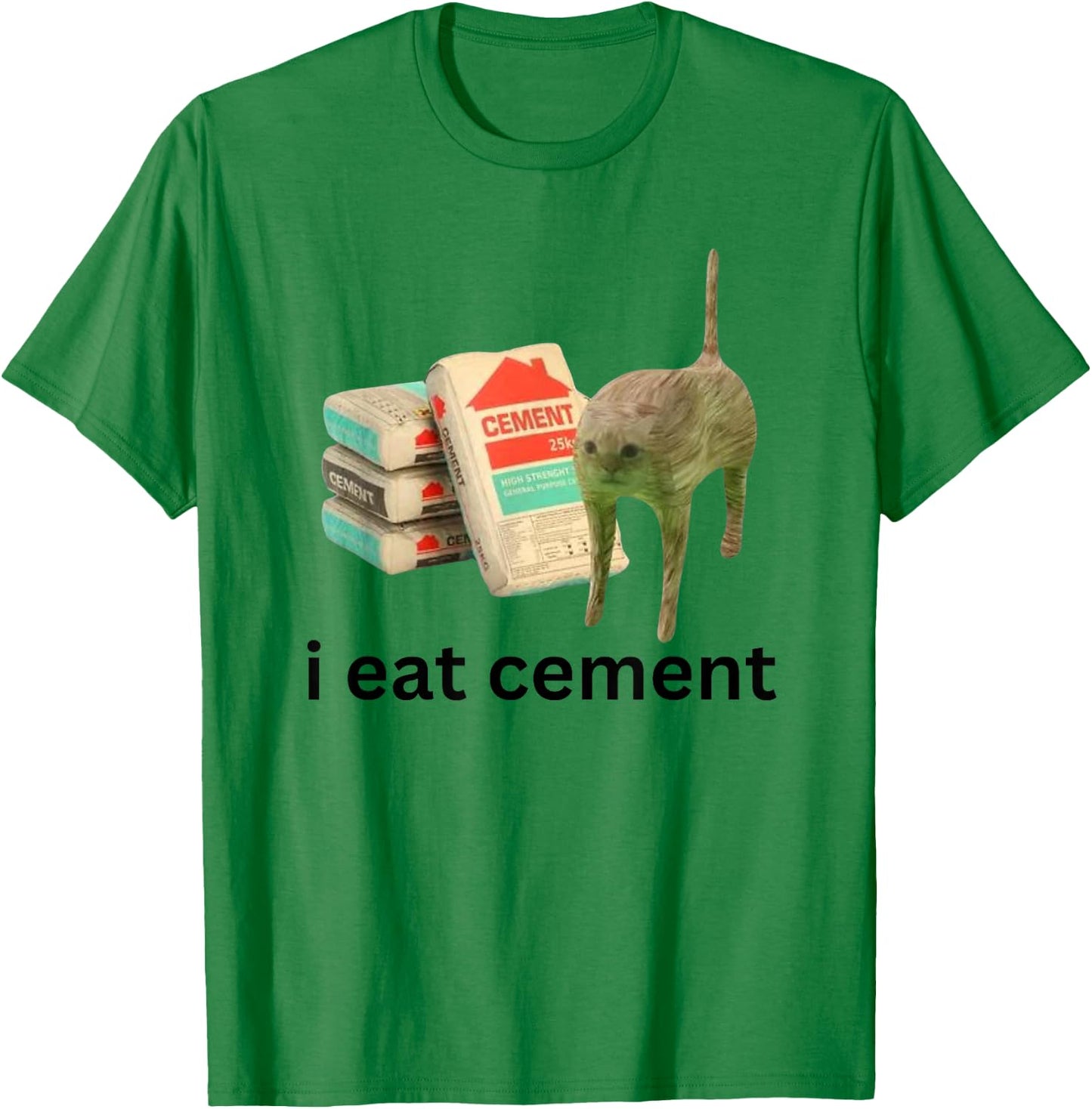 Meme Unhinged Cat Funny Cursed Cat Unhinged T-Shirt - T-Shirt | Irish Green