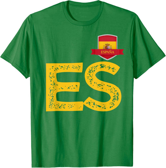 Spanien España Menschenflagge Buchstaben E und S Spanien España T-Shirt - T-Shirt | Irish Green