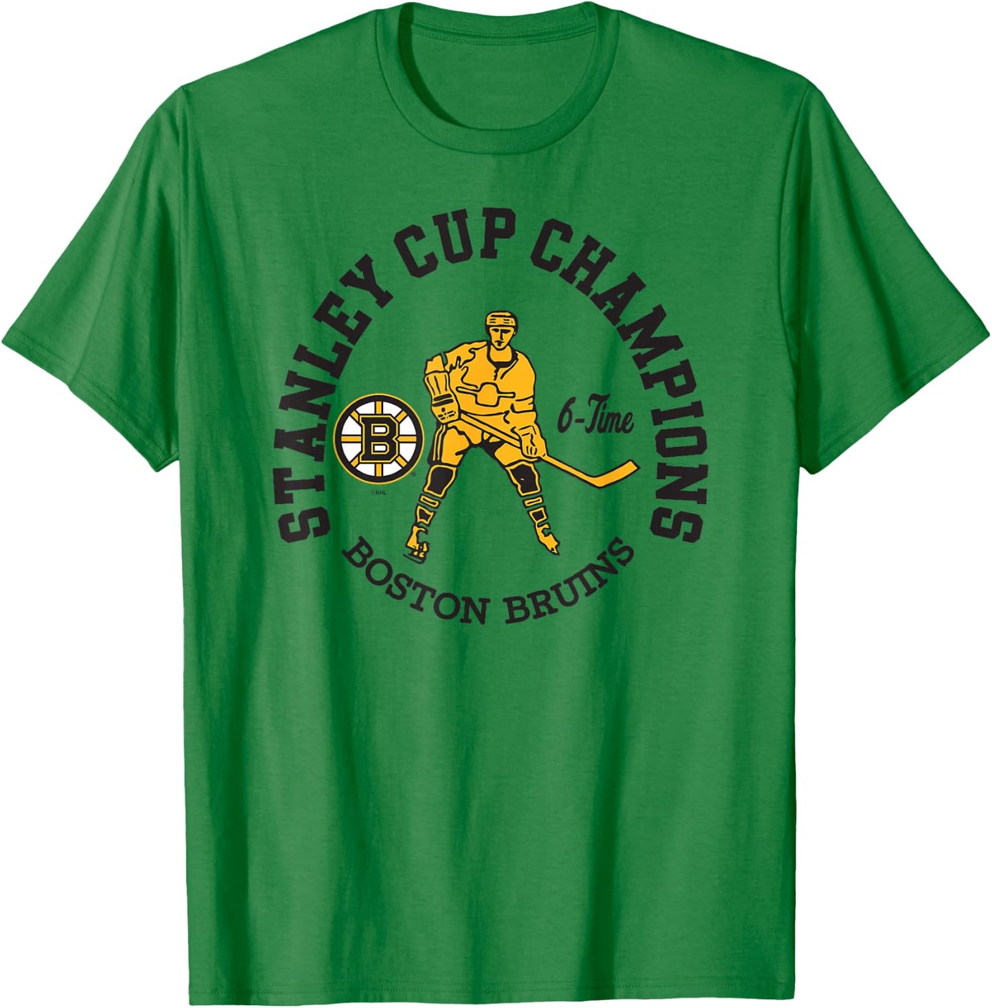 Boston Bruins Stanley Cup Champions 6-Time Gray T-Shirt - T-Shirt | Irish Green