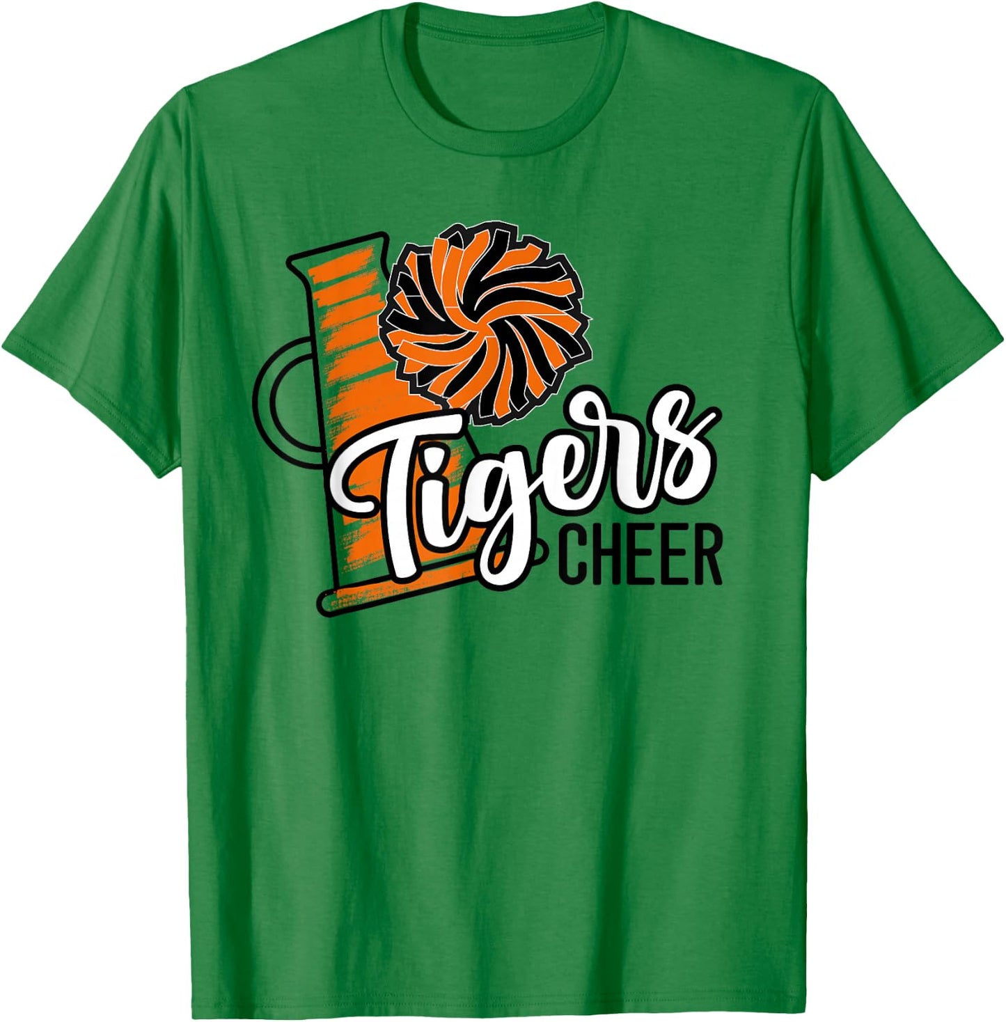 Tigers Cheer Orange Black cheerleading school spirit girls T-Shirt - T-Shirt | Irish Green