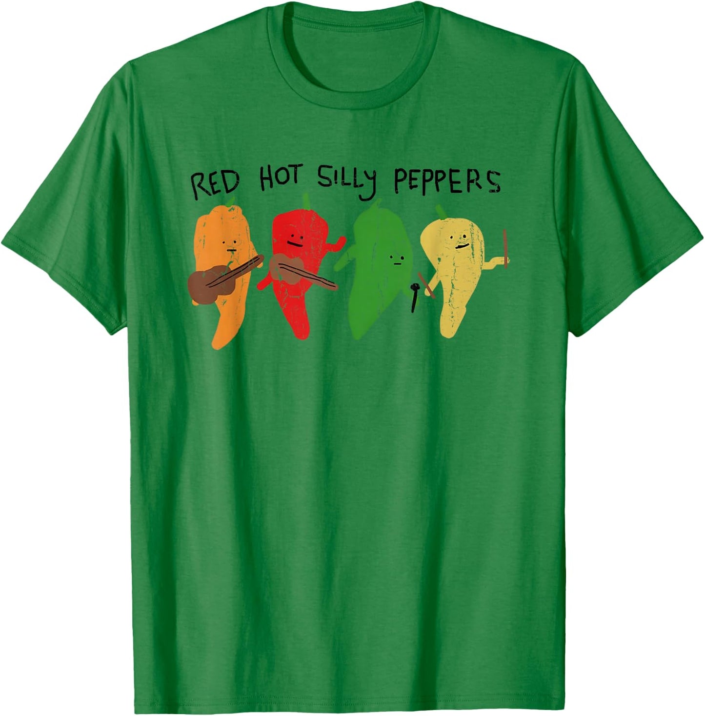 Red Hot Silly Peppers, Meme Funny, Cartoon Silly T-Shirt - T-Shirt | Irish Green