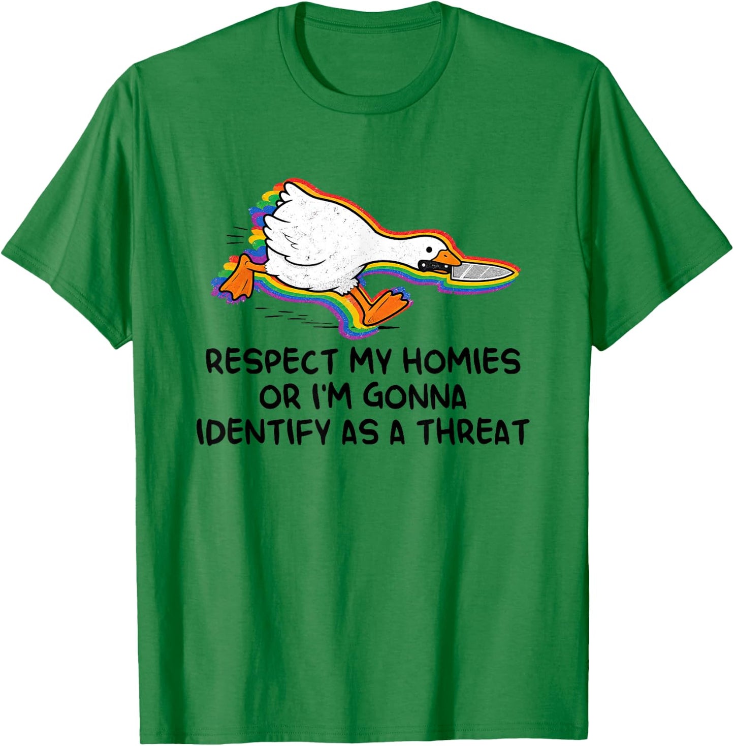 Respect My-Homies Or I'm Gonna Identify As A-Threat LGBTQ T-Shirt - T-Shirt | Irish Green
