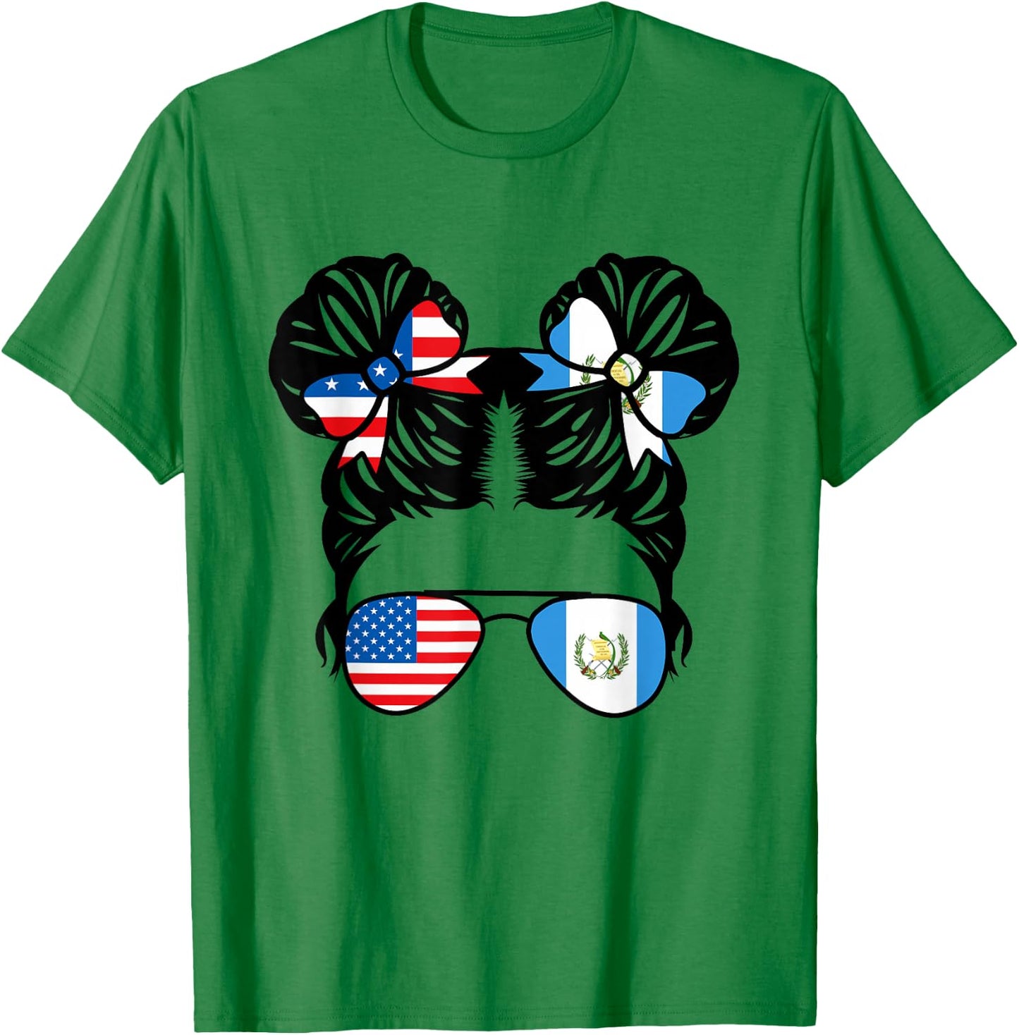 Half American Guatemalan Girl USA Guatemala Flag Patriot Small T-Shirt - T-Shirt | Irish Green