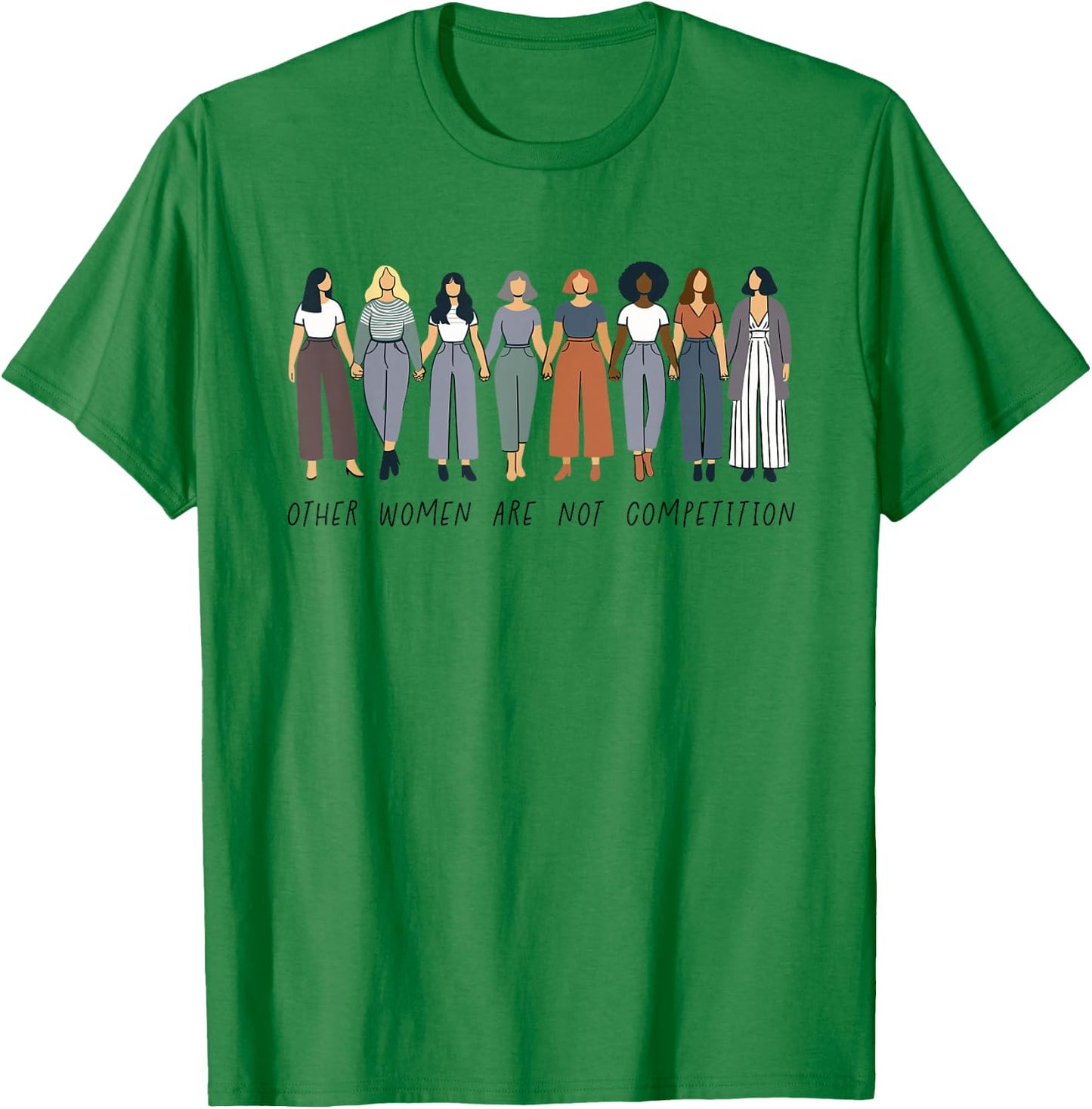 Feminism Saying Feminist Other Women Are Not Competition , gray, S T-Shirt - T-Shirt | Irish Green