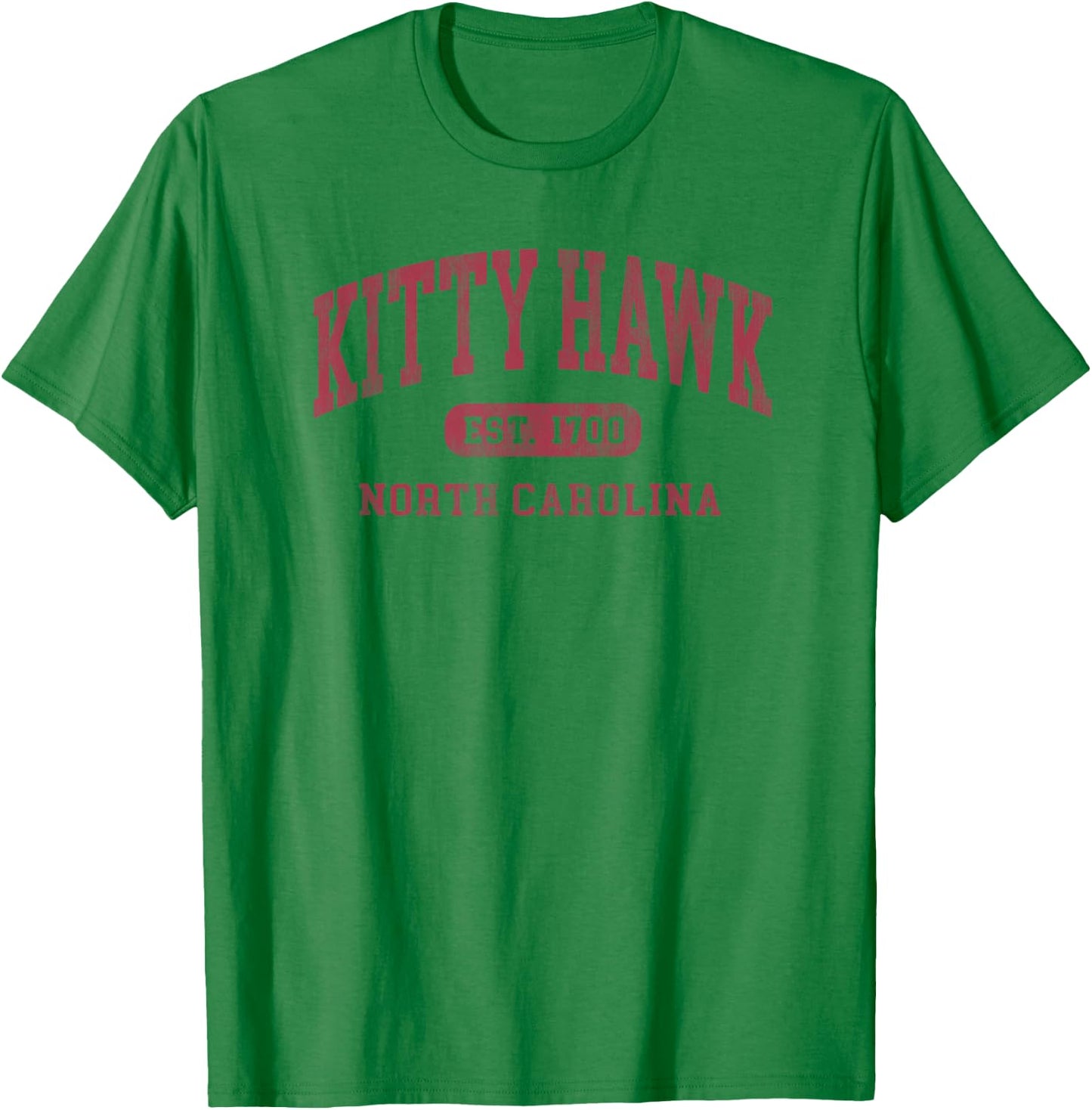 Kitty Hawk North Carolina Retro Varsity Established Souvenir T-Shirt - T-Shirt | Irish Green