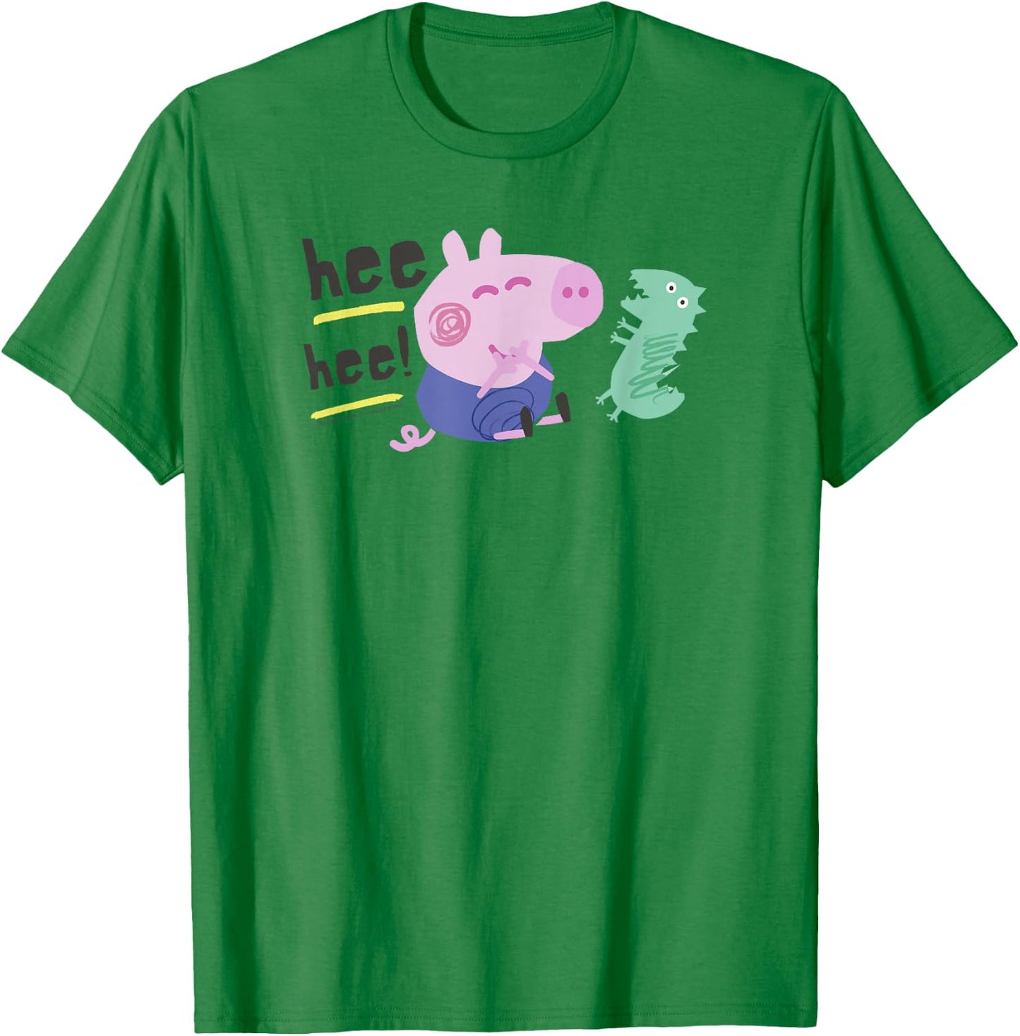Peppa Pig Hee Hee! George Playing with Mr. Dinosaur T-Shirt - T-Shirt | Irish Green