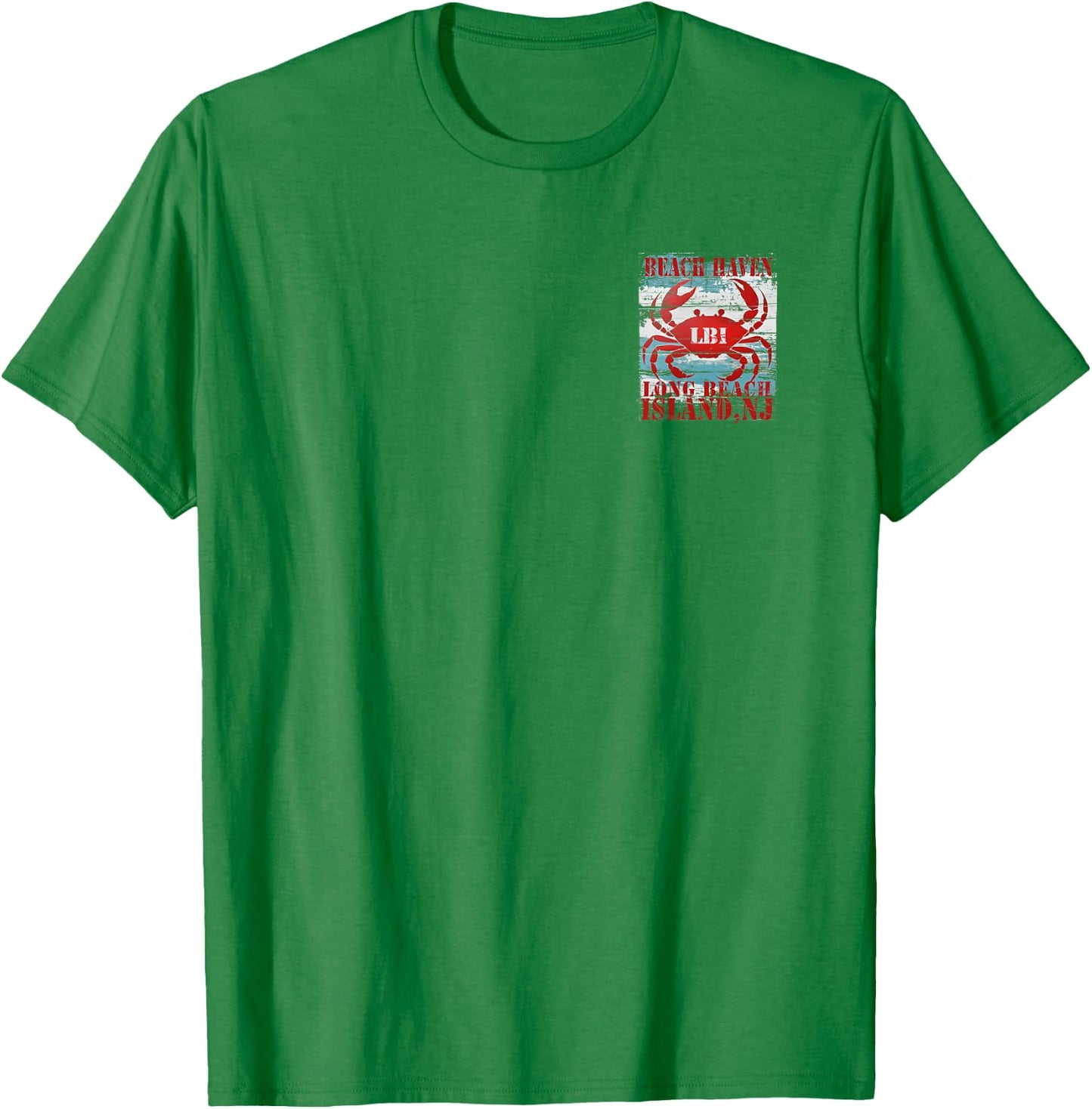 BEACH HAVEN Long Beach Island NJ Nautical Coastal Crab T-Shirt - T-Shirt | Irish Green