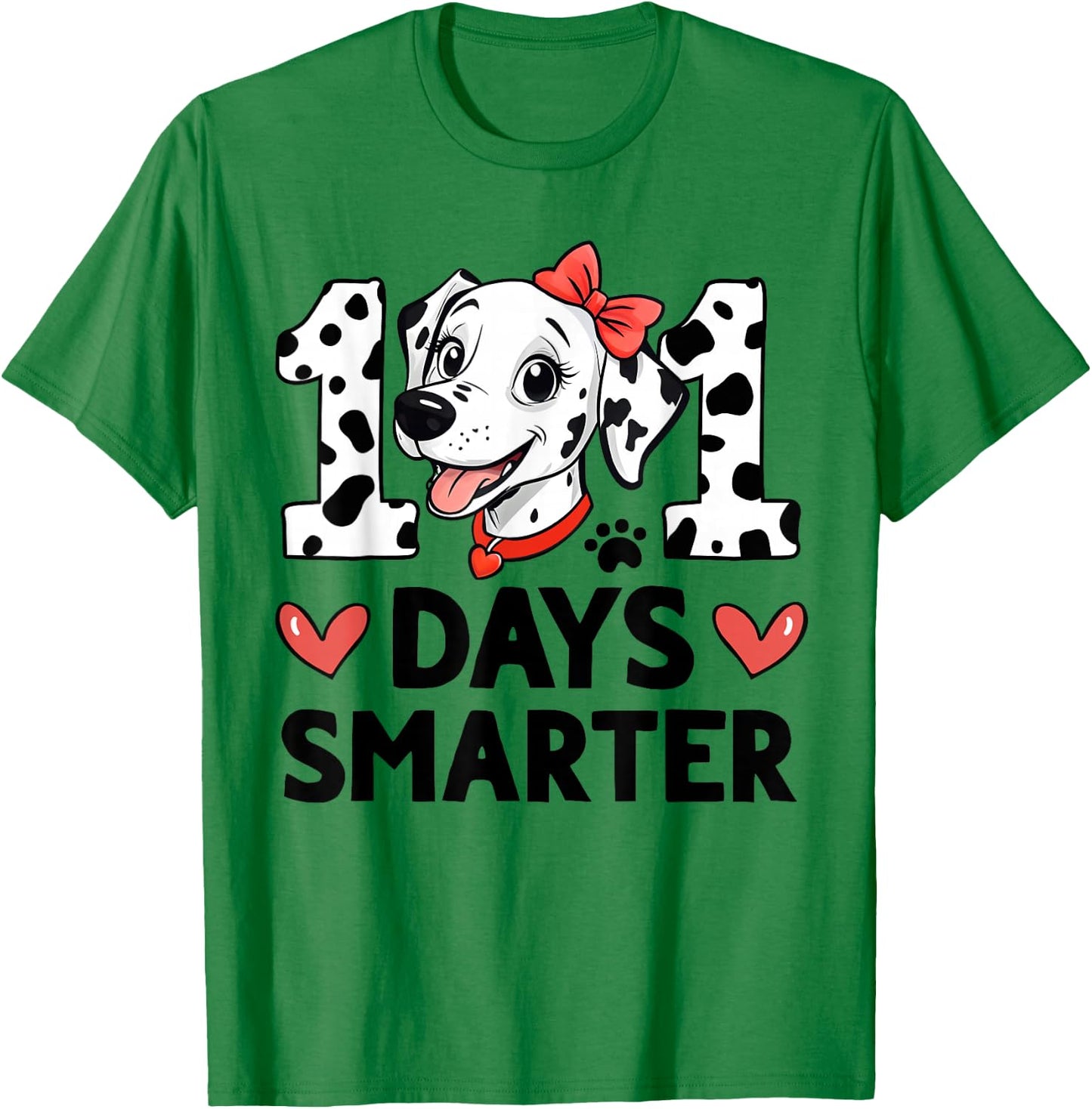 100 Days Of School Dalmatian Dog Boy Kid 100th Day Of School T-Shirt - T-Shirt | Irish Green