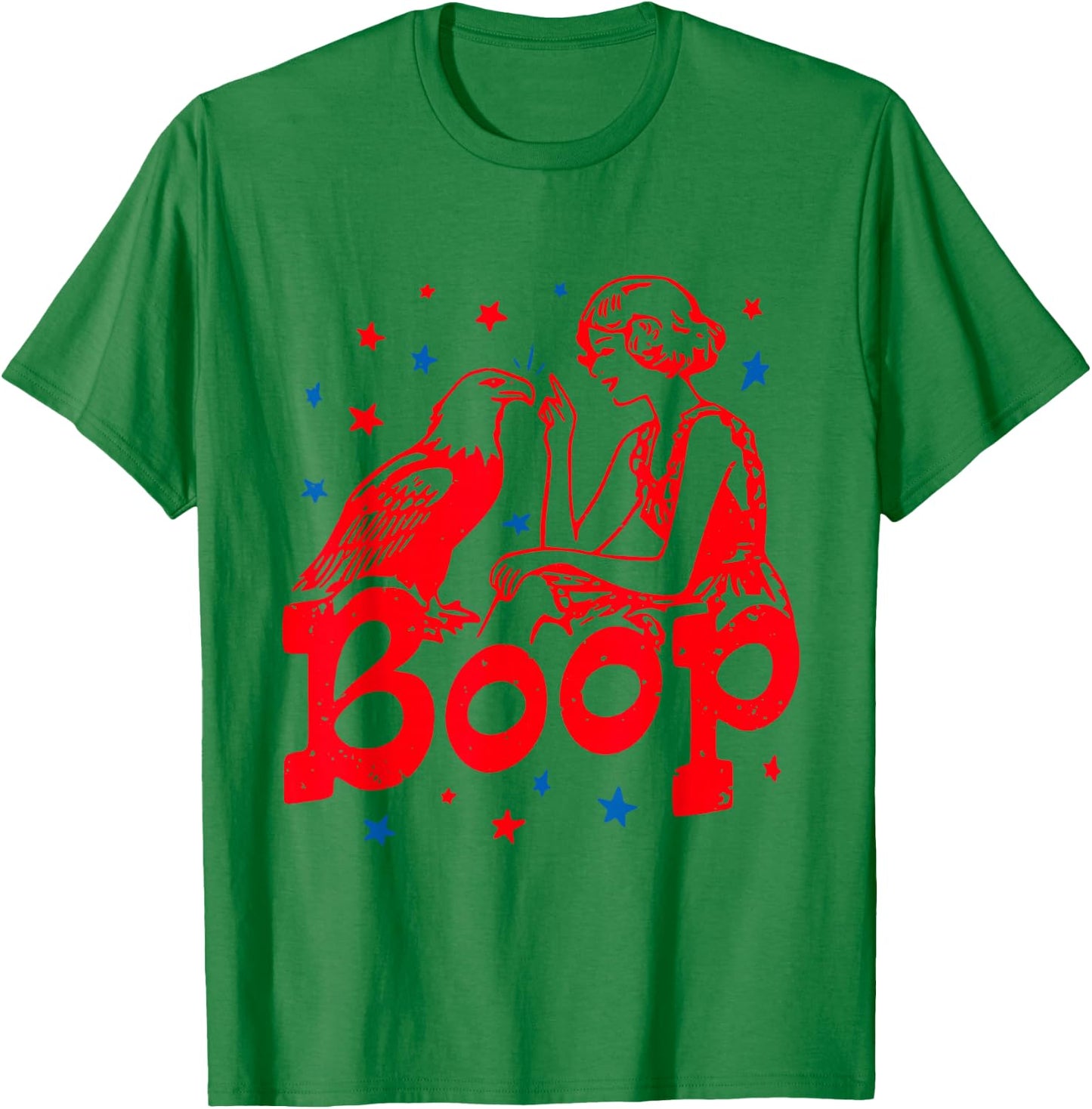 Boop Eagle Funny Patriotic, Retro Vintage 4th of July T-Shirt - T-Shirt | Irish Green