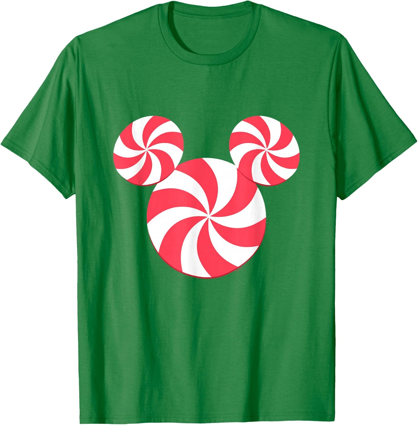 Disney Mickey Mouse Icon Christmas Peppermint Candy Holiday T-Shirt - T-Shirt | Irish Green