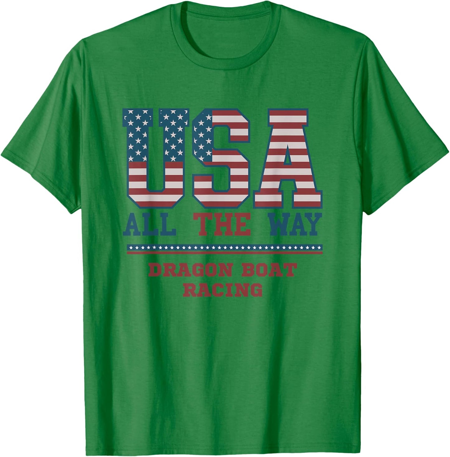 USA Flag Dragon Boat Racing Support All way Sport Women Men T-Shirt - T-Shirt | Irish Green