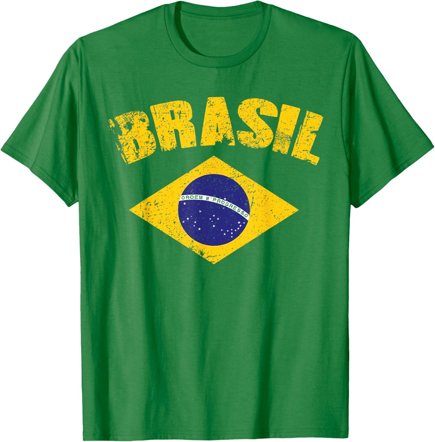 Brasilianische Nationalflagge Vintage Patriotischer Fußball Brasilien T-Shirt - T-Shirt | Irish Green
