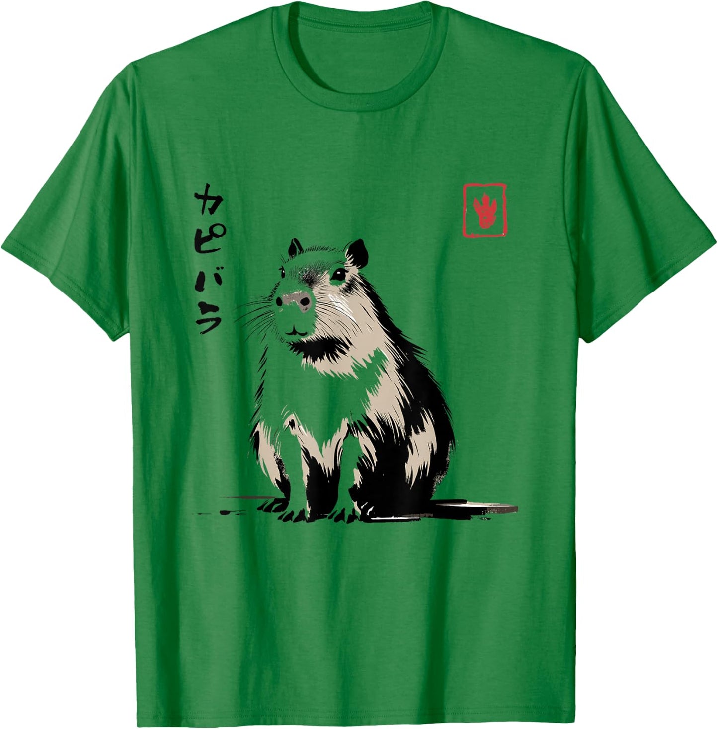 Kawaii Capybara Anime Japanese Streetwear Funny Capybara , White T-Shirt - T-Shirt | Irish Green