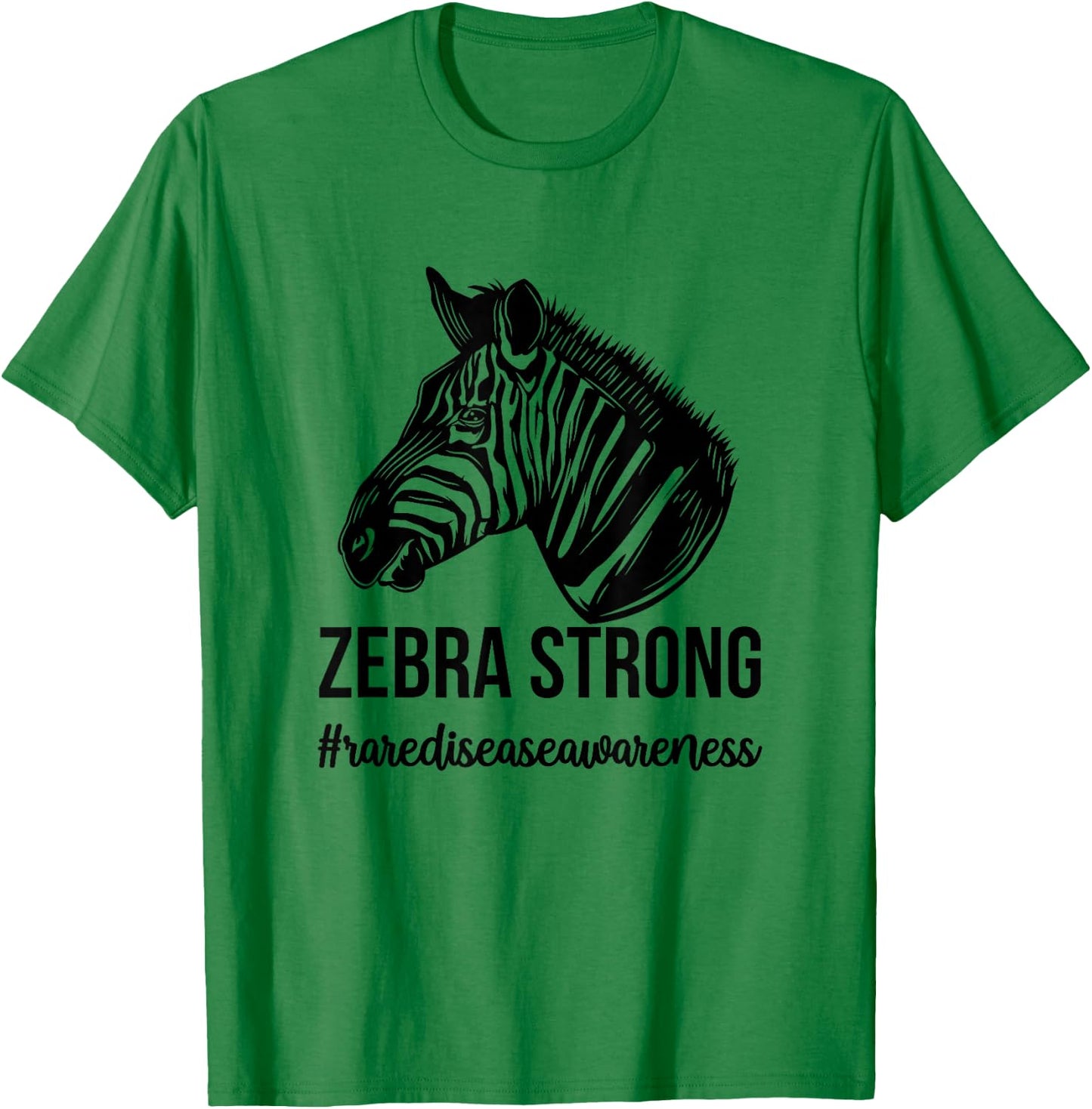Zebra Strong Rare Disease Warrior Rare Disease Awareness T-Shirt - T-Shirt | Irish Green