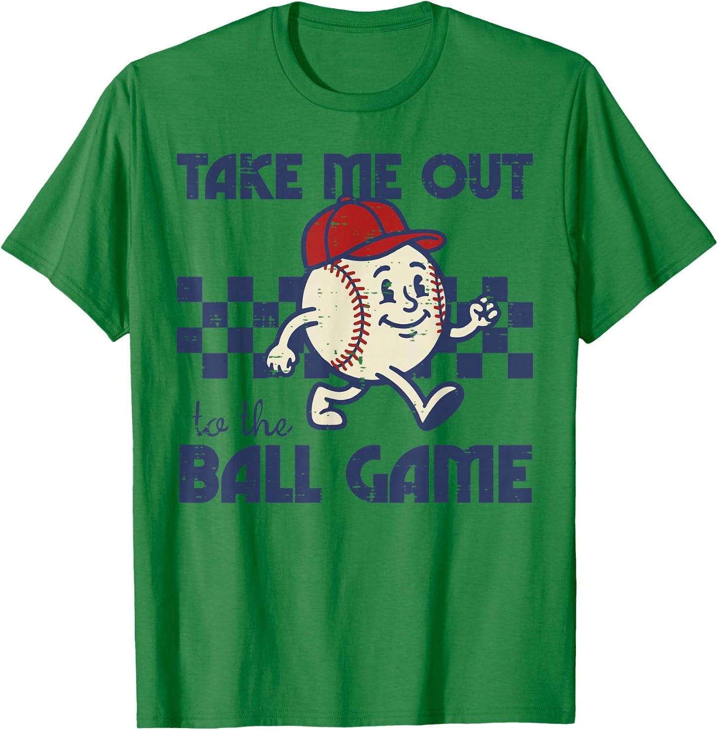 Baseball Take Me Out to The Ball Game Retro Men Boys Kids T-Shirt - T-Shirt | Irish Green