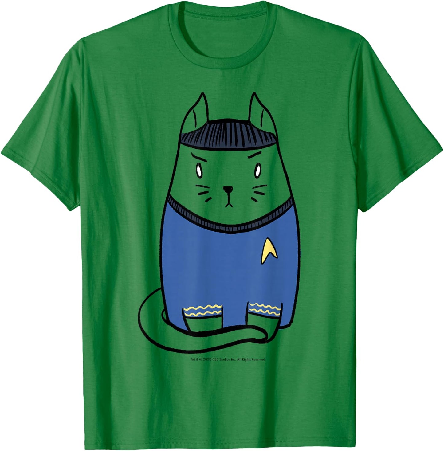 Star Trek: The Original Series Spock Cat Doodle T-Shirt - T-Shirt | Irish Green