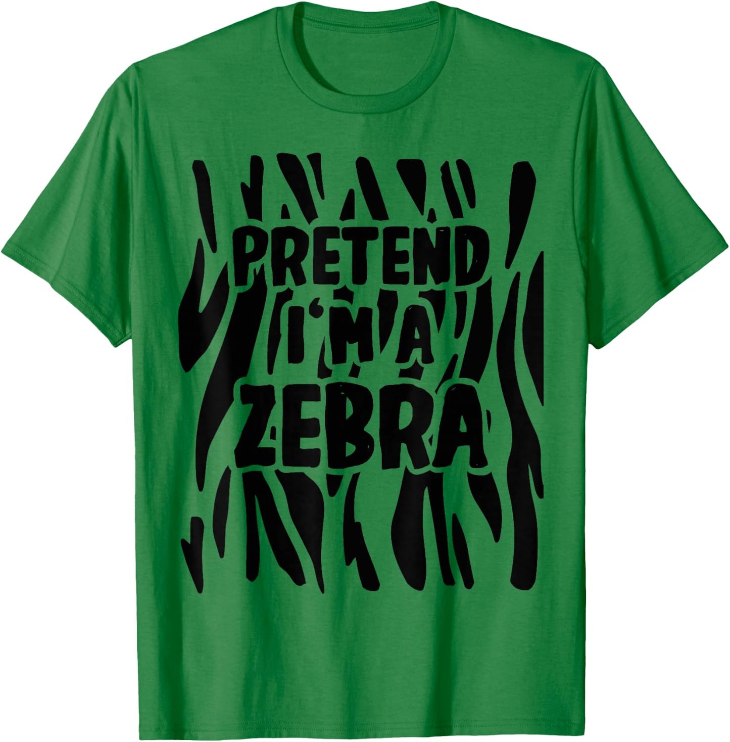 Pretend I'm a Zebra Costume Halloween T-Shirt - T-Shirt | Irish Green