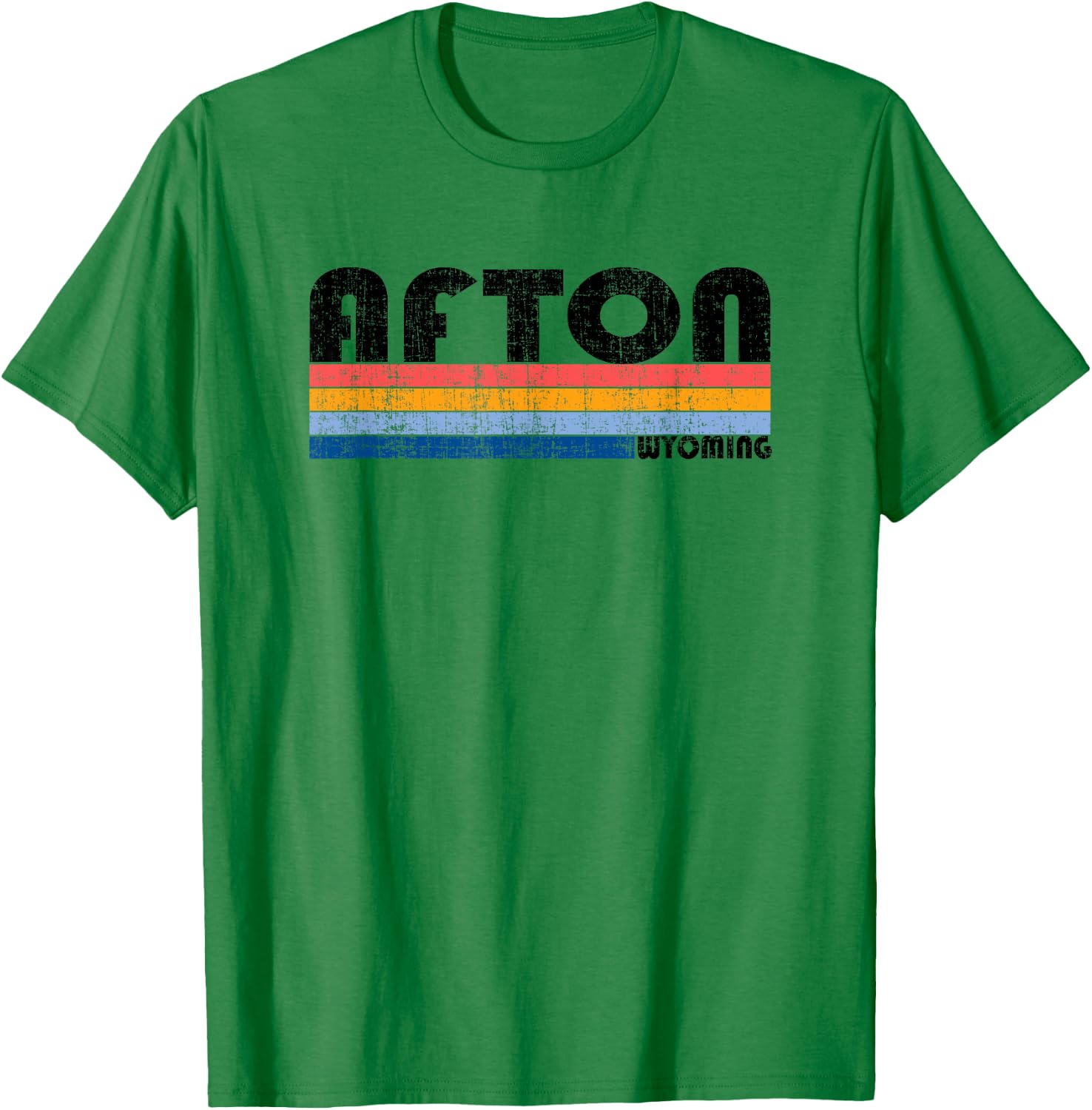 Vintage 70s 80s Style Afton, WY T-Shirt - T-Shirt | Irish Green