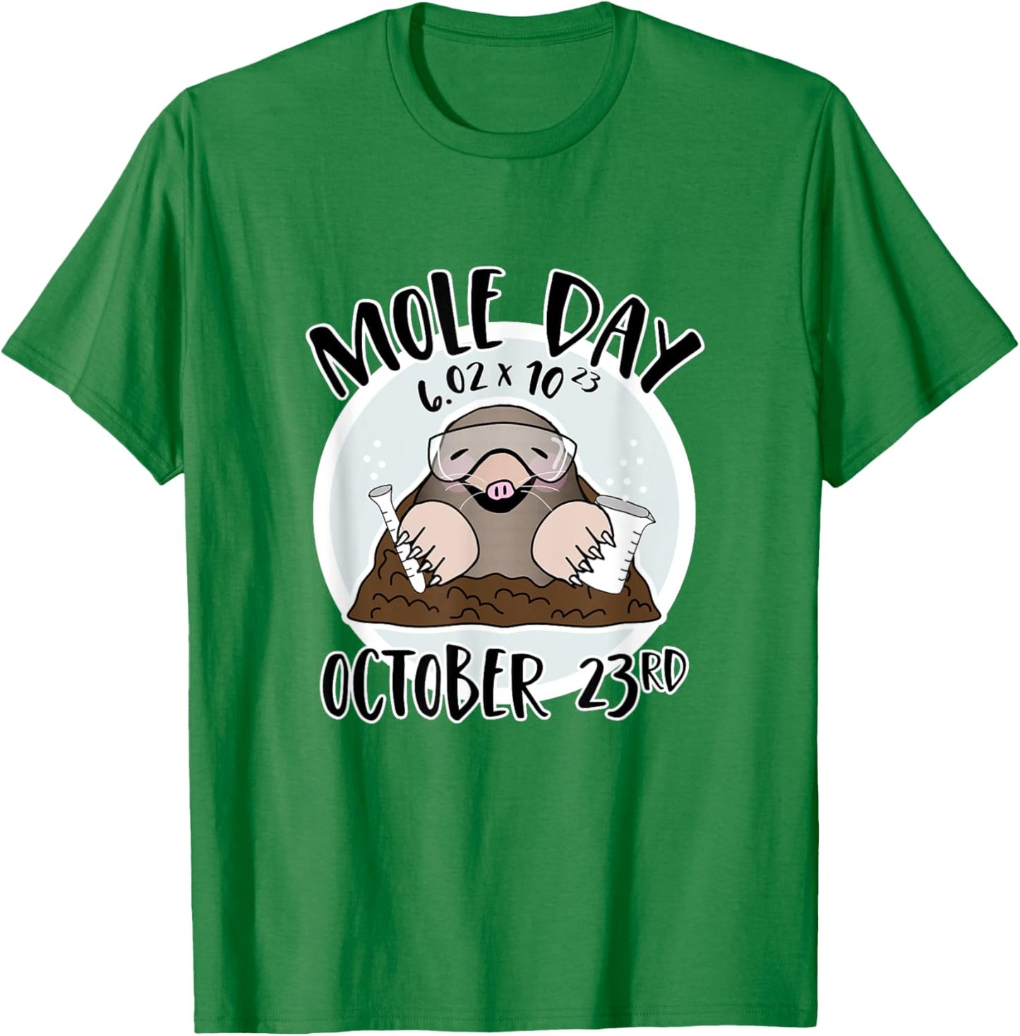 October 23rd National Mole Day Avogadro's Number T-Shirt - T-Shirt | Irish Green