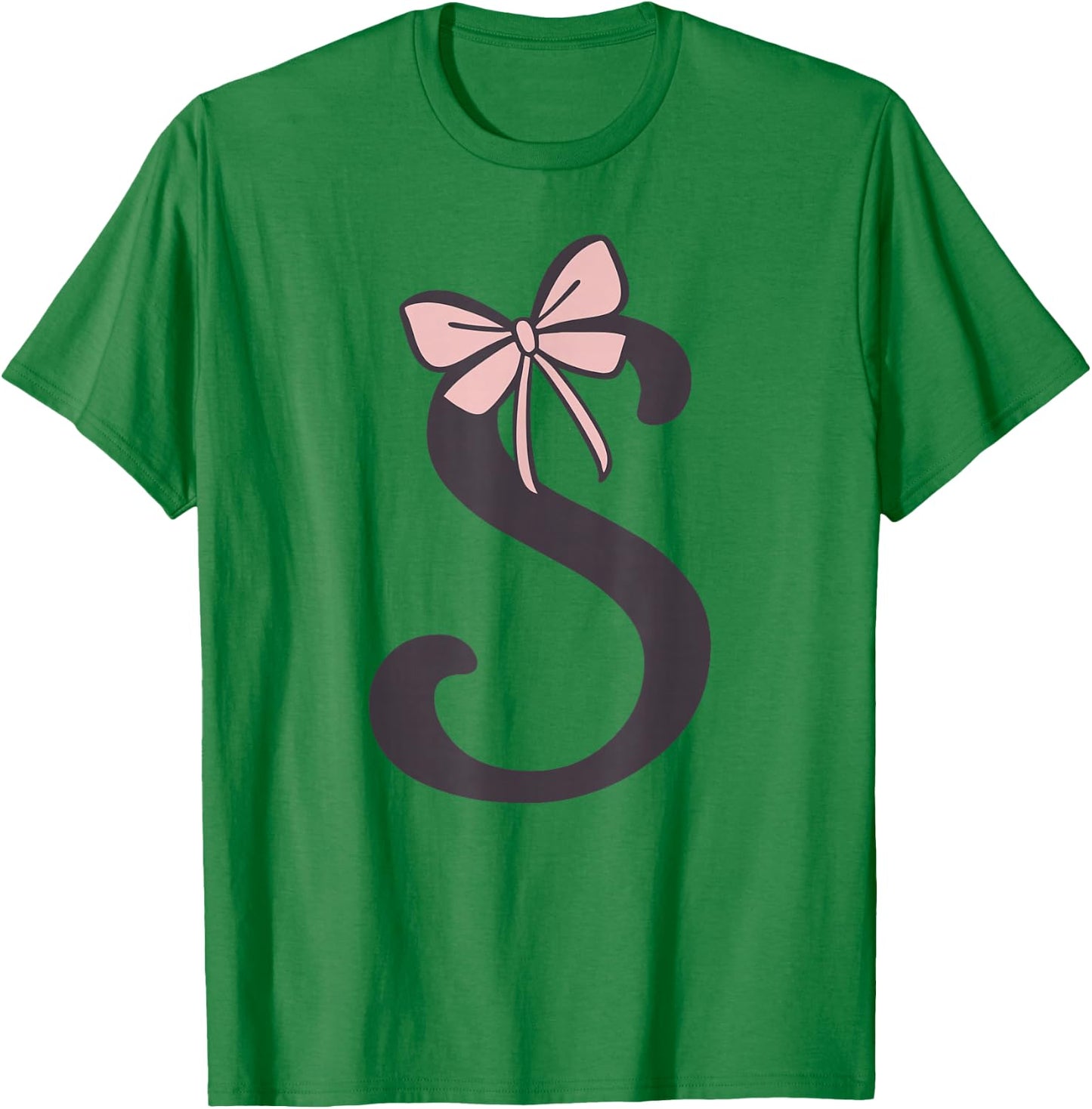 Anfangsbuchstabe S Buchstabe S mit Schleife Altrosa Pink T-Shirt - T-Shirt | Irish Green