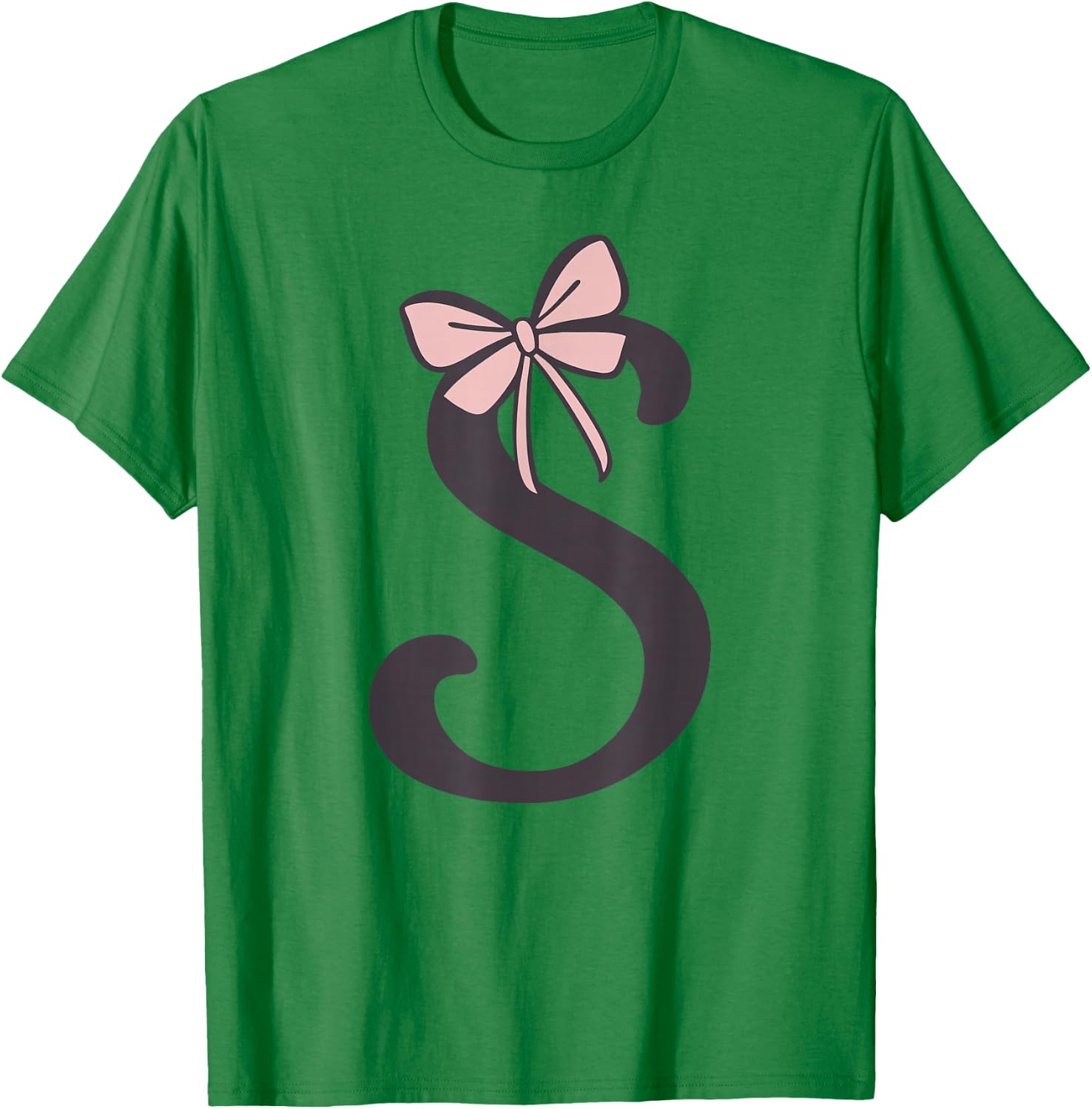 Anfangsbuchstabe S Buchstabe S mit Schleife Altrosa Pink T-Shirt - T-Shirt | Irish Green
