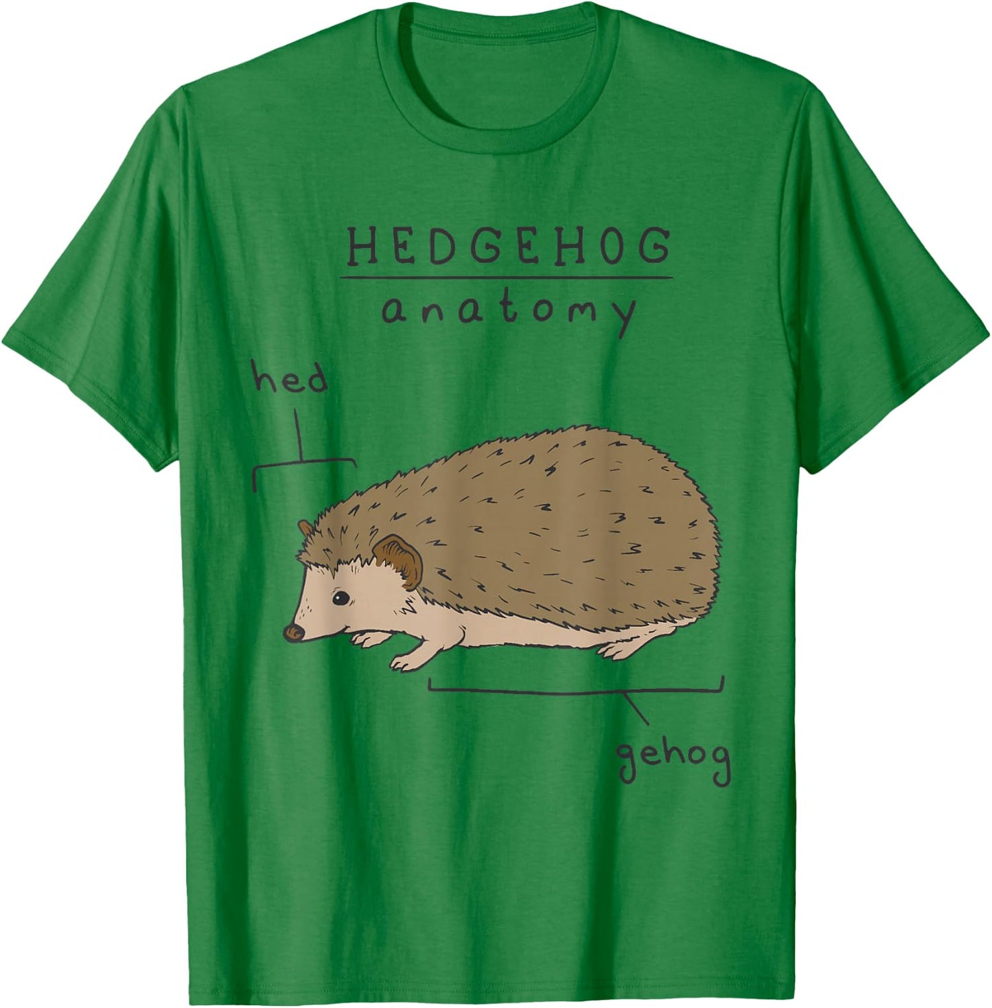 Funny Anatomy of a Hedgehog T-Shirt - T-Shirt | Irish Green