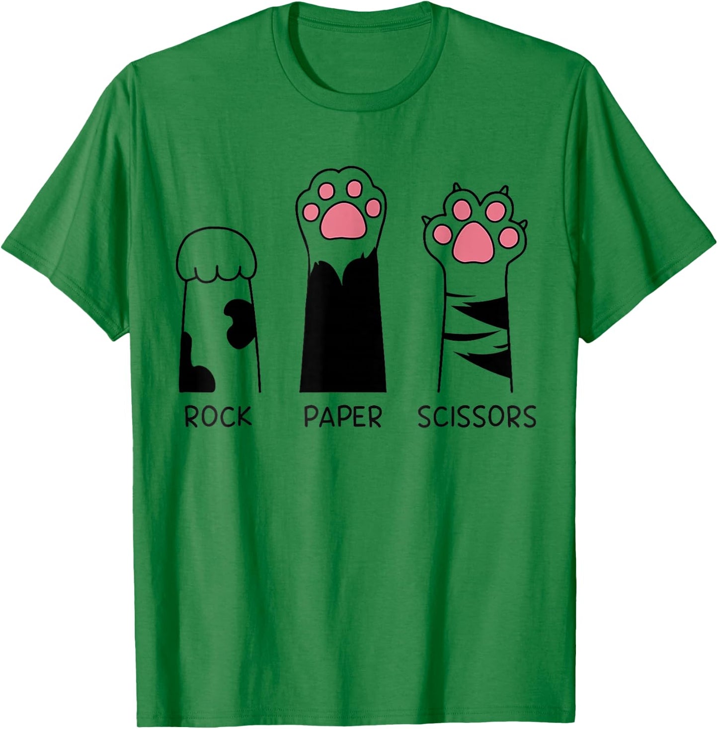 Rock Papierschere Katze Pfoten Niedlich Kätzchen Liebhaber Katze T-Shirt - T-Shirt | Irish Green