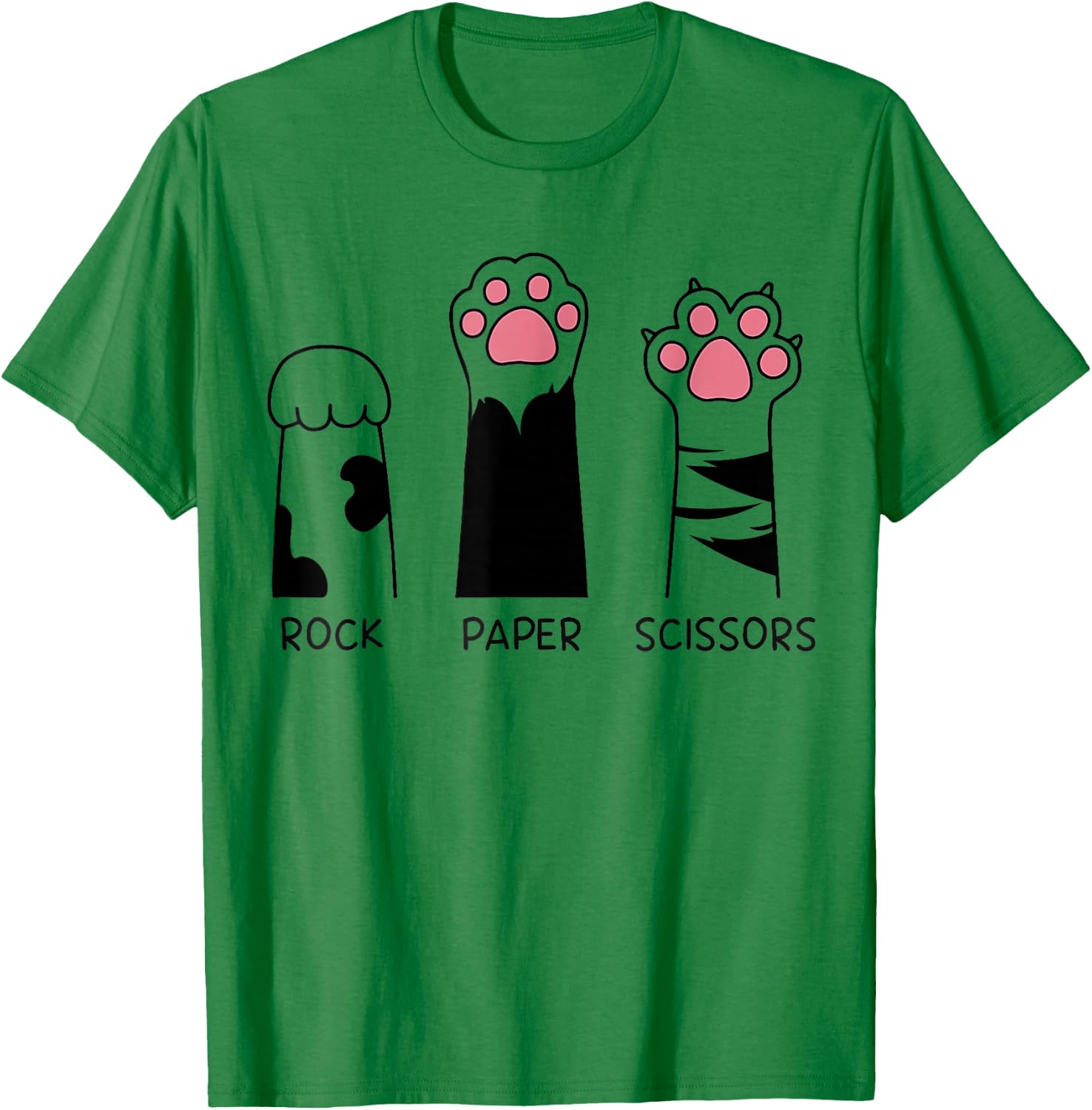 Rock Papierschere Katze Pfoten Niedlich Kätzchen Liebhaber Katze T-Shirt - T-Shirt | Irish Green
