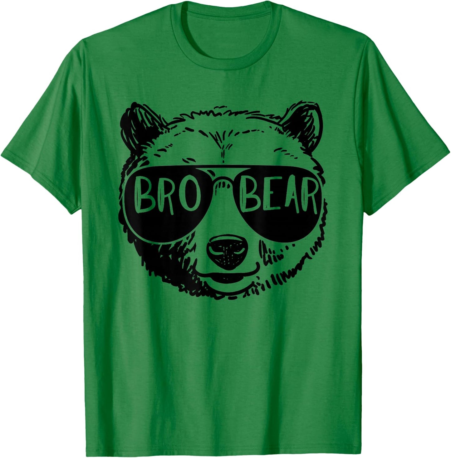 Brother Bear Face Sunglasses Leopard Print Father's Day T-Shirt - T-Shirt | Irish Green